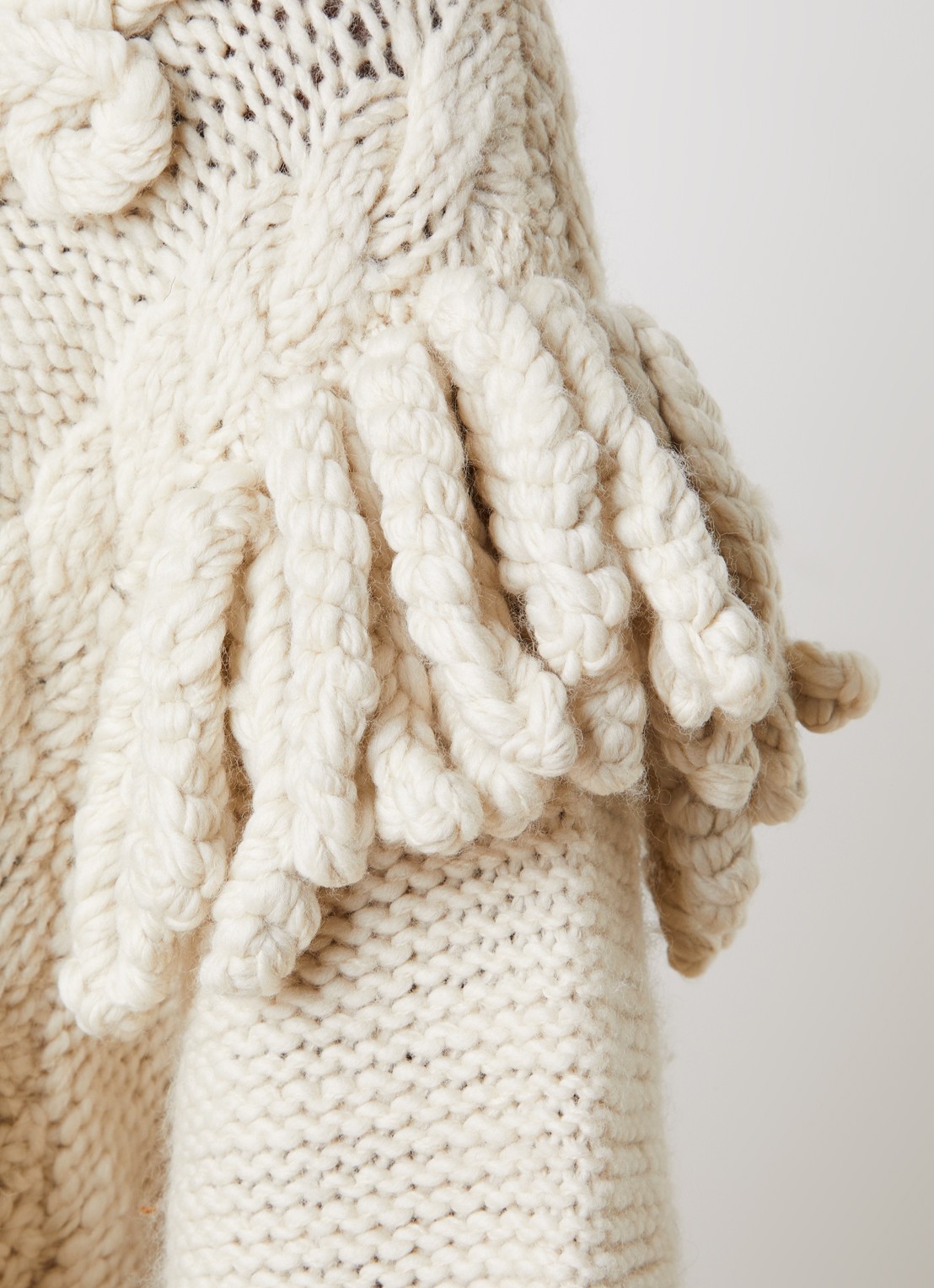 Isabel Marant Katria grofgebreide trui in wolblend - detail 5 ivoor