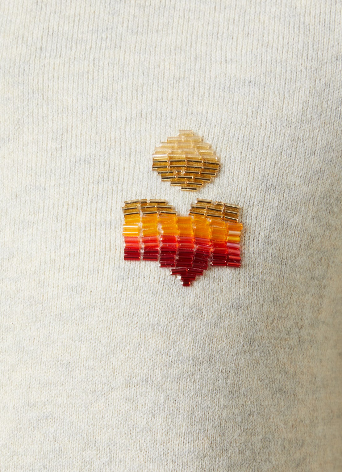 Isabel Marant Kemal fijngebreide trui in wolblend met logo - detail 2 grijsmele