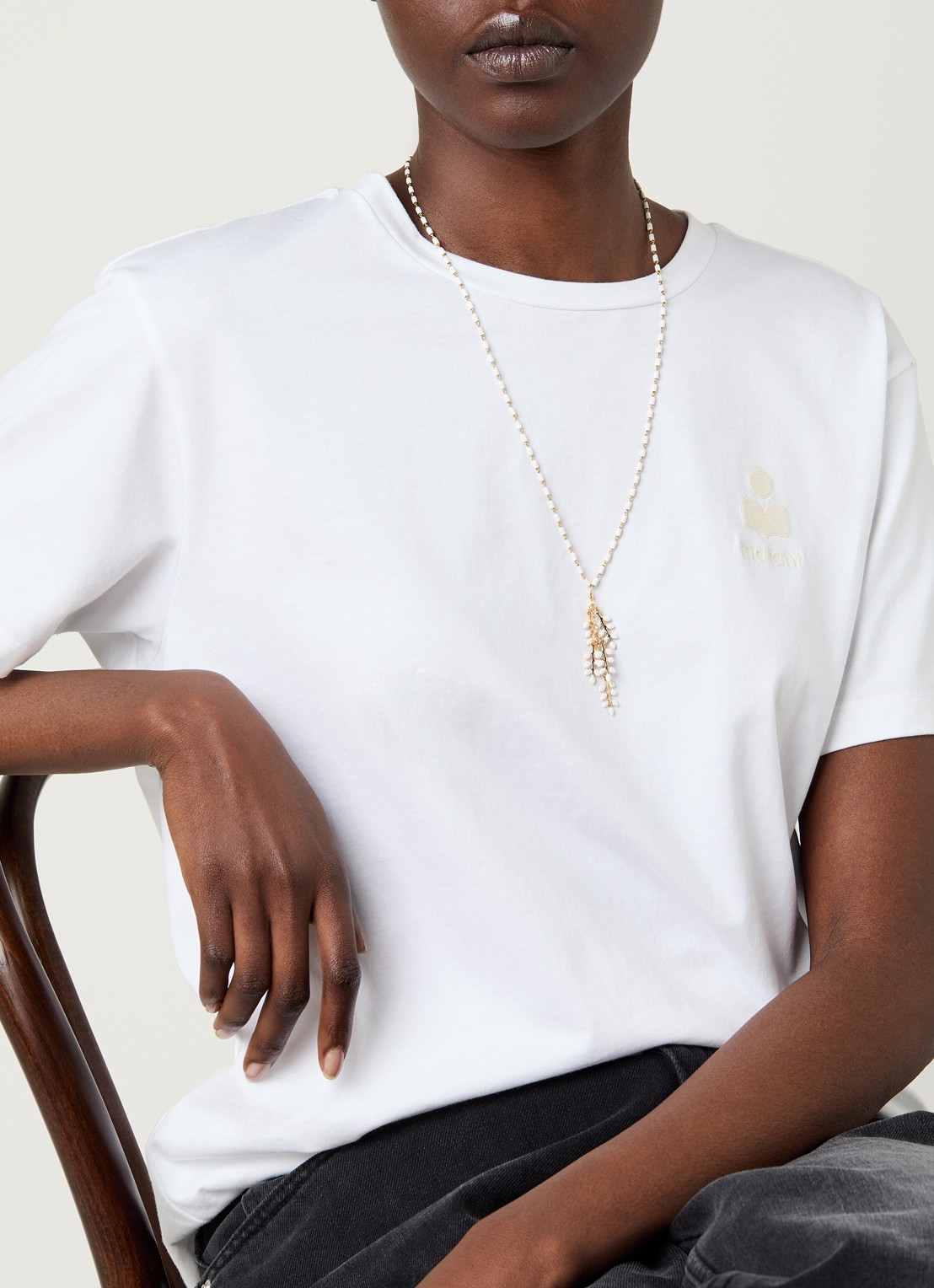 Isabel Marant Ketting met hanger - voorkant 4 gebroken wit