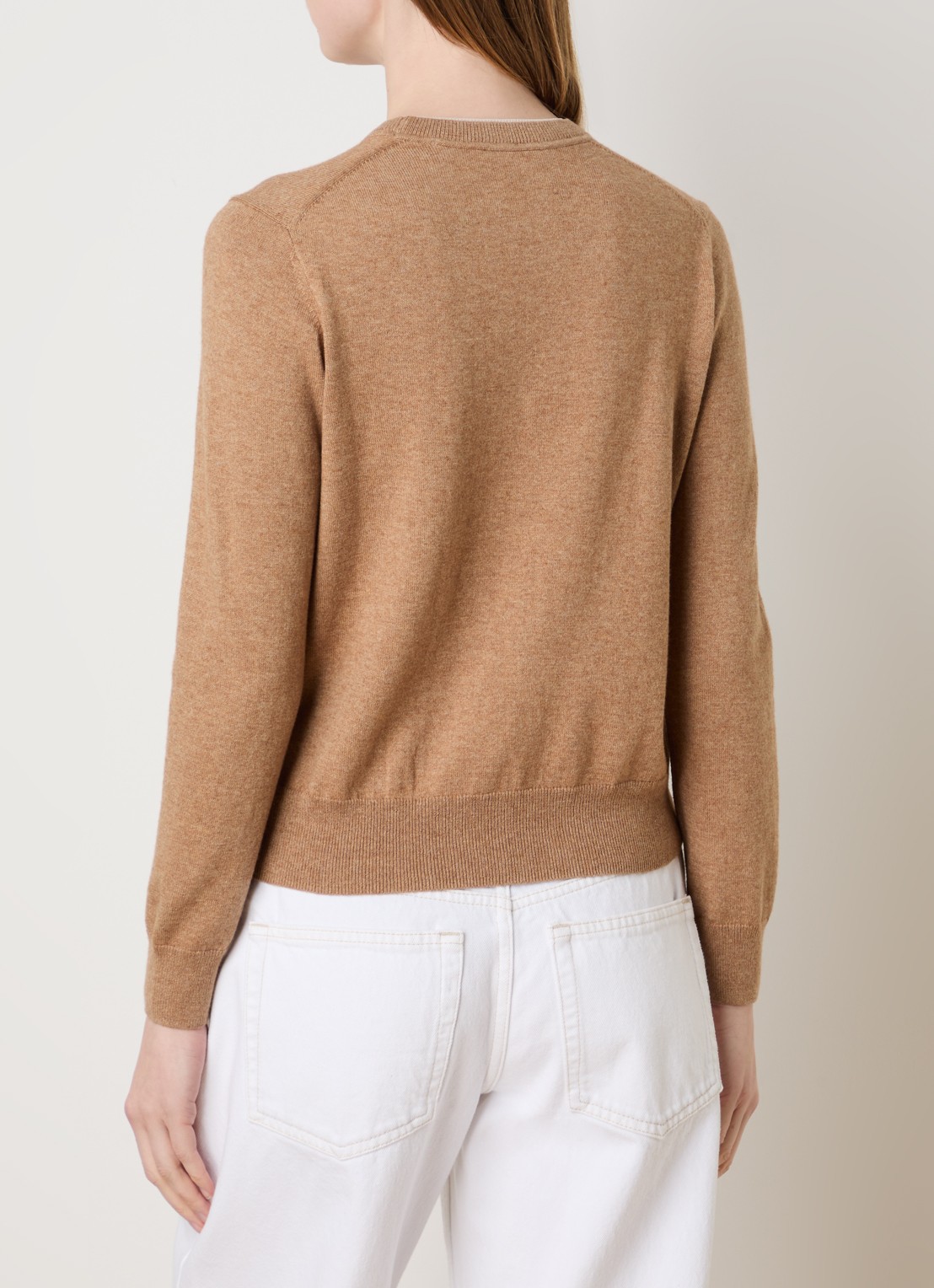 Isabel Marant Lanta fijngebreide trui in wolblend met ingebreide logo - achterkant 5 camel