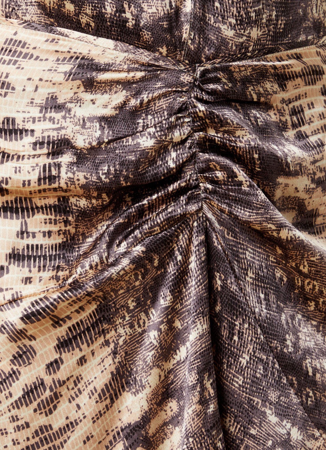 Isabel Marant Laren midirok van zijde met slangenprint - detail 3 beige