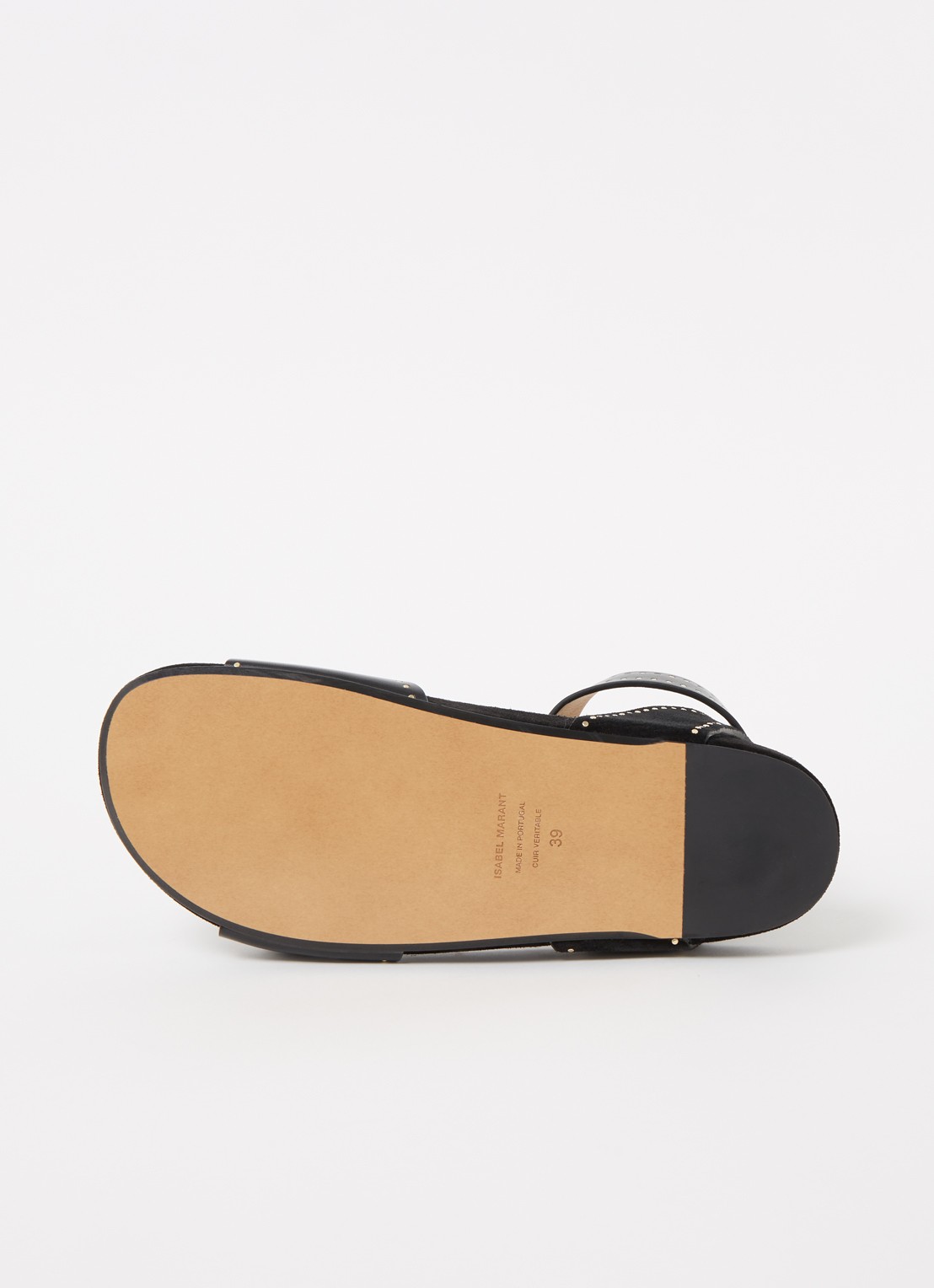 Isabel Marant Layne sandaal van leer en suède met studs - detail 8 zwart