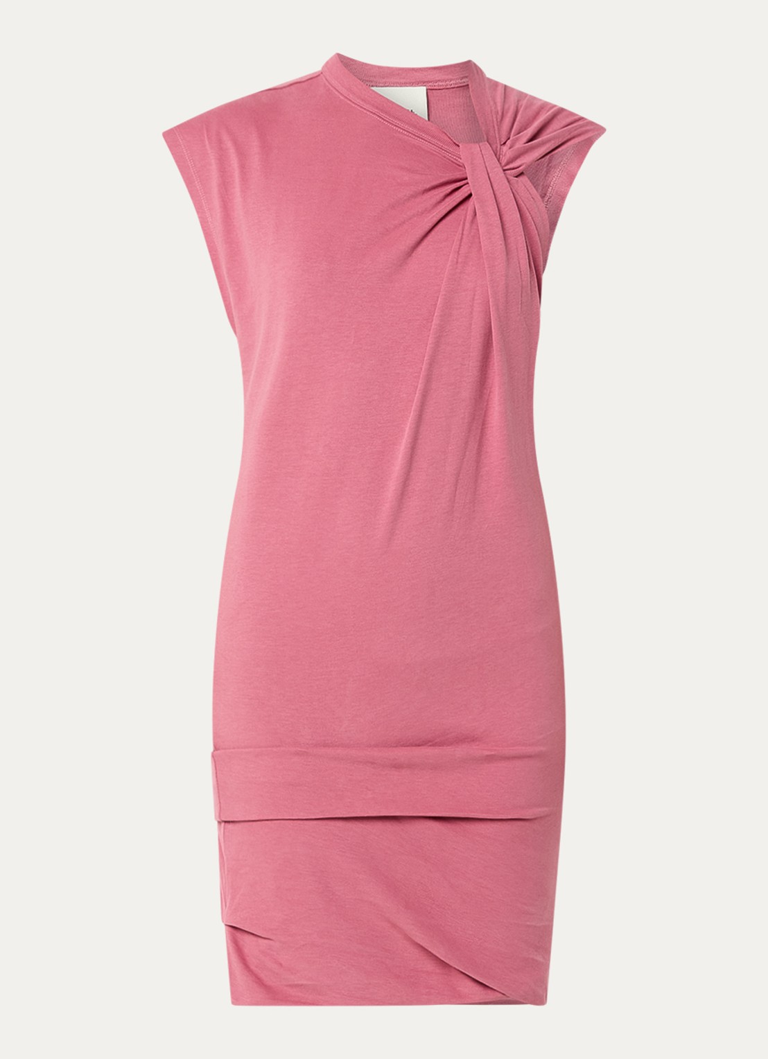 Isabel Marant Leany mini jurk met plooidetail - voorkant 4 roze