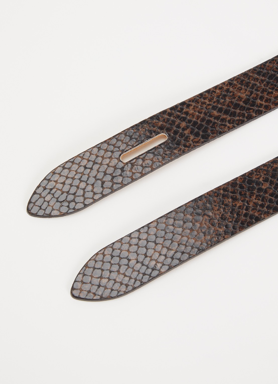 Isabel Marant Lecce riem van leer met slangenprint - detail 2 donkerbruin