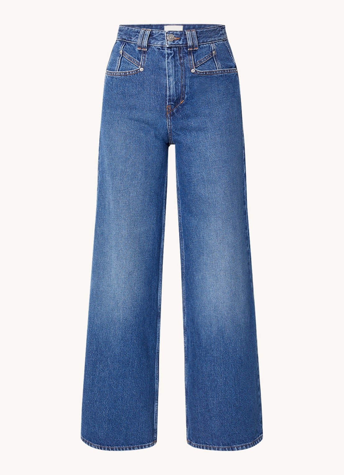 Isabel Marant Lemony high waist wide fit jeans met medium wassing - voorkant 4 indigo