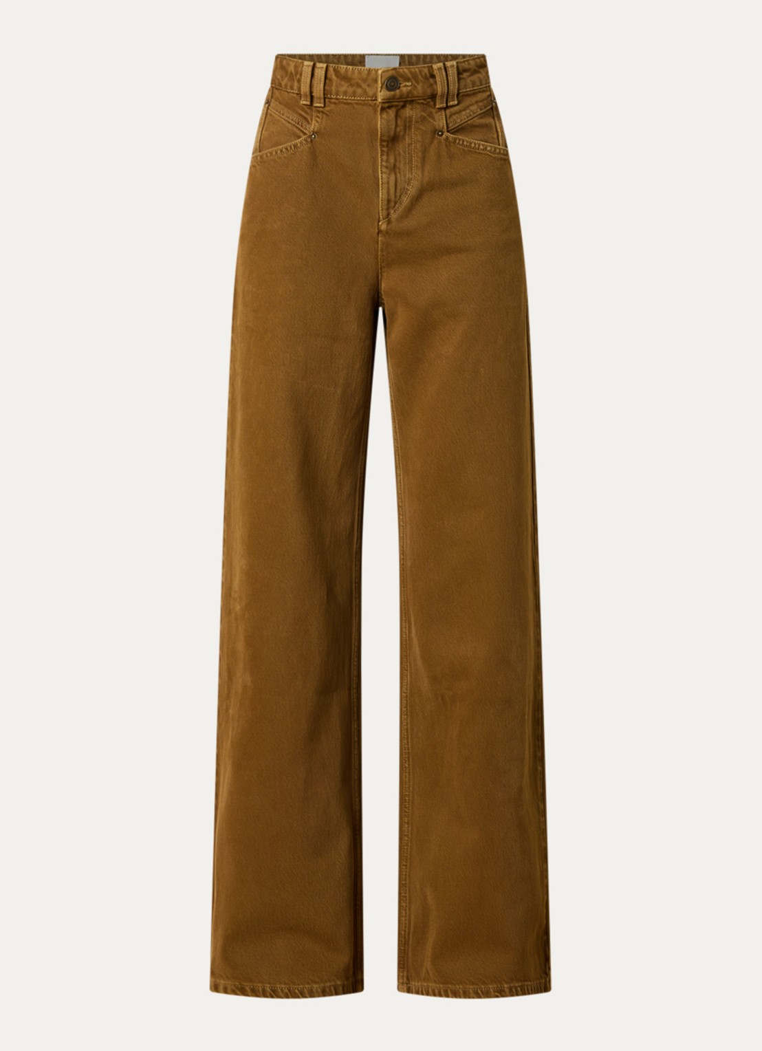 Isabel Marant Lemony high waist wide leg jeans met steekzakken - voorkant 4 brons