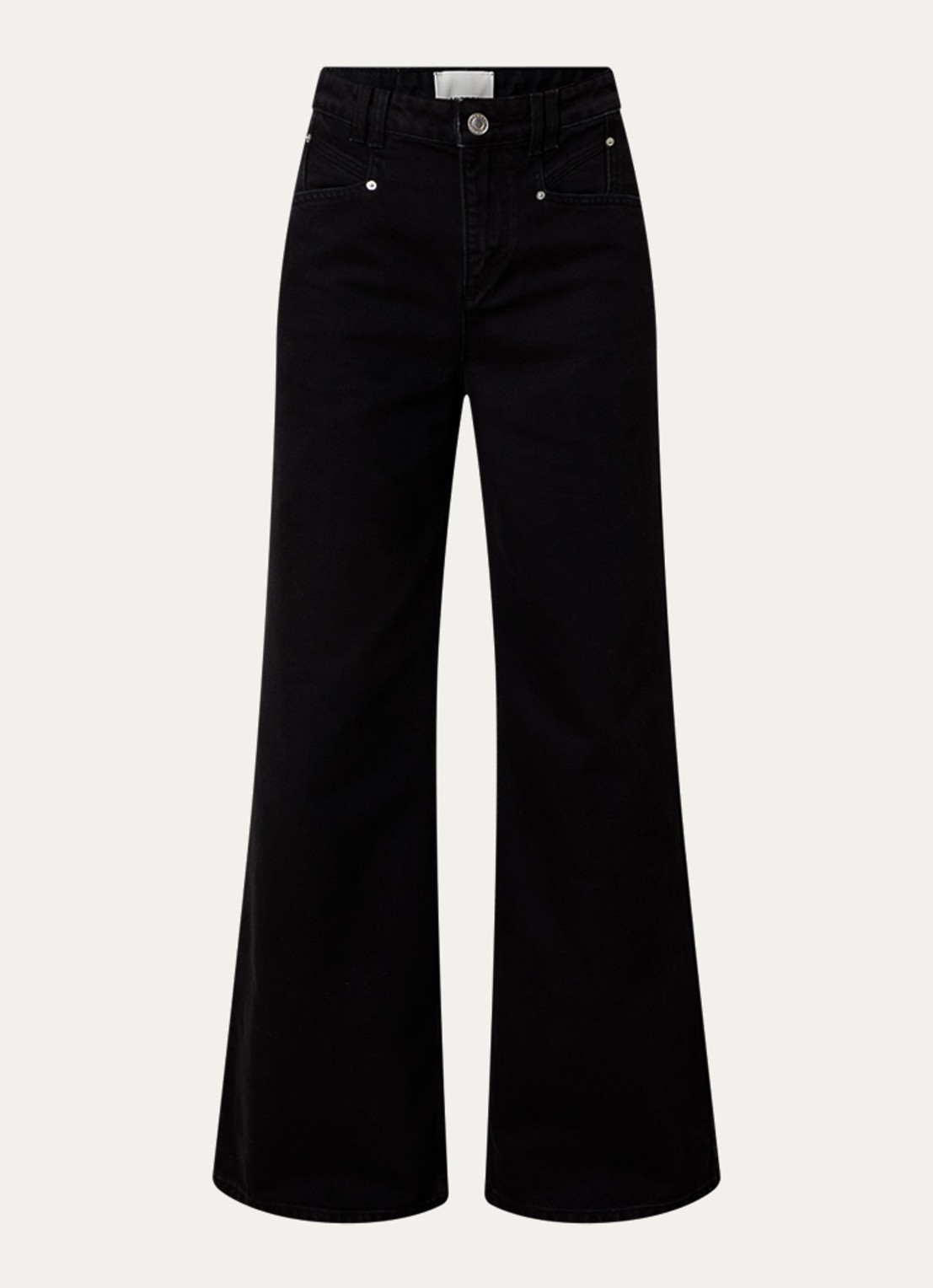 Isabel Marant Lemony high waist wide leg jeans met steekzakken - voorkant 2 zwart