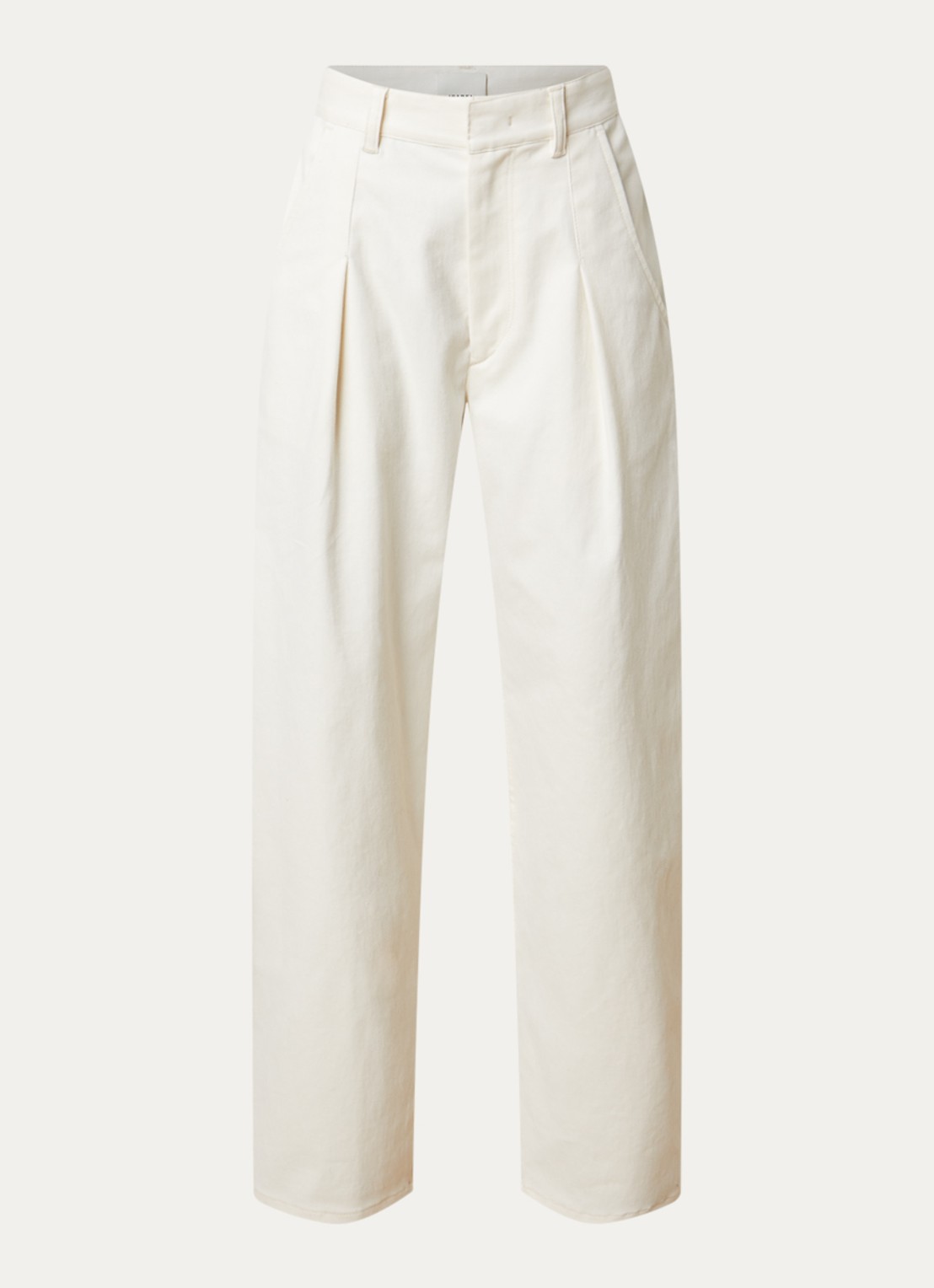 Isabel Marant Lenadia high waist wide fit broek met steekzakken - voorkant 3 ivoor
