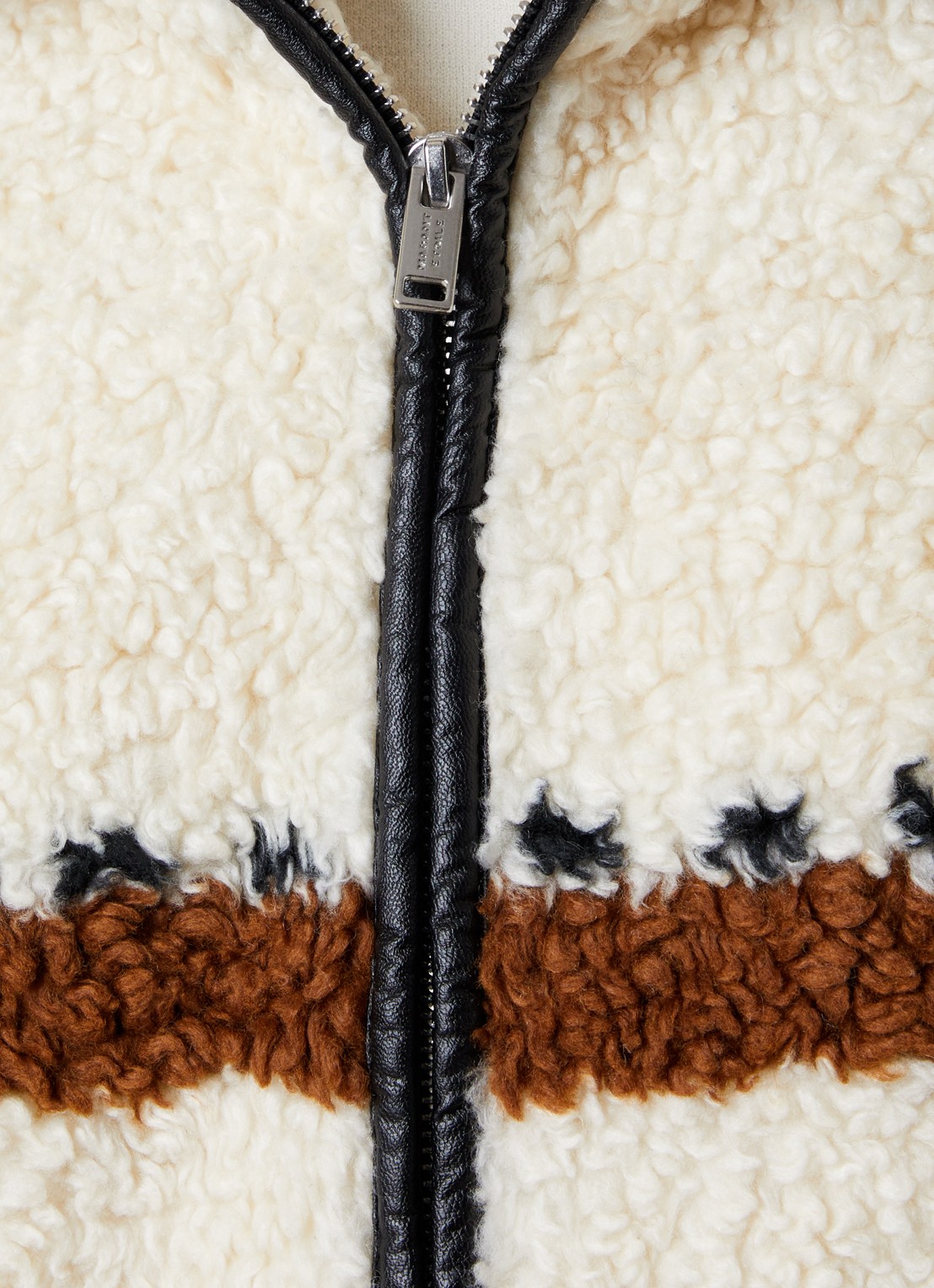Isabel Marant Lijka jack van fleece met print - detail 4 gebroken wit