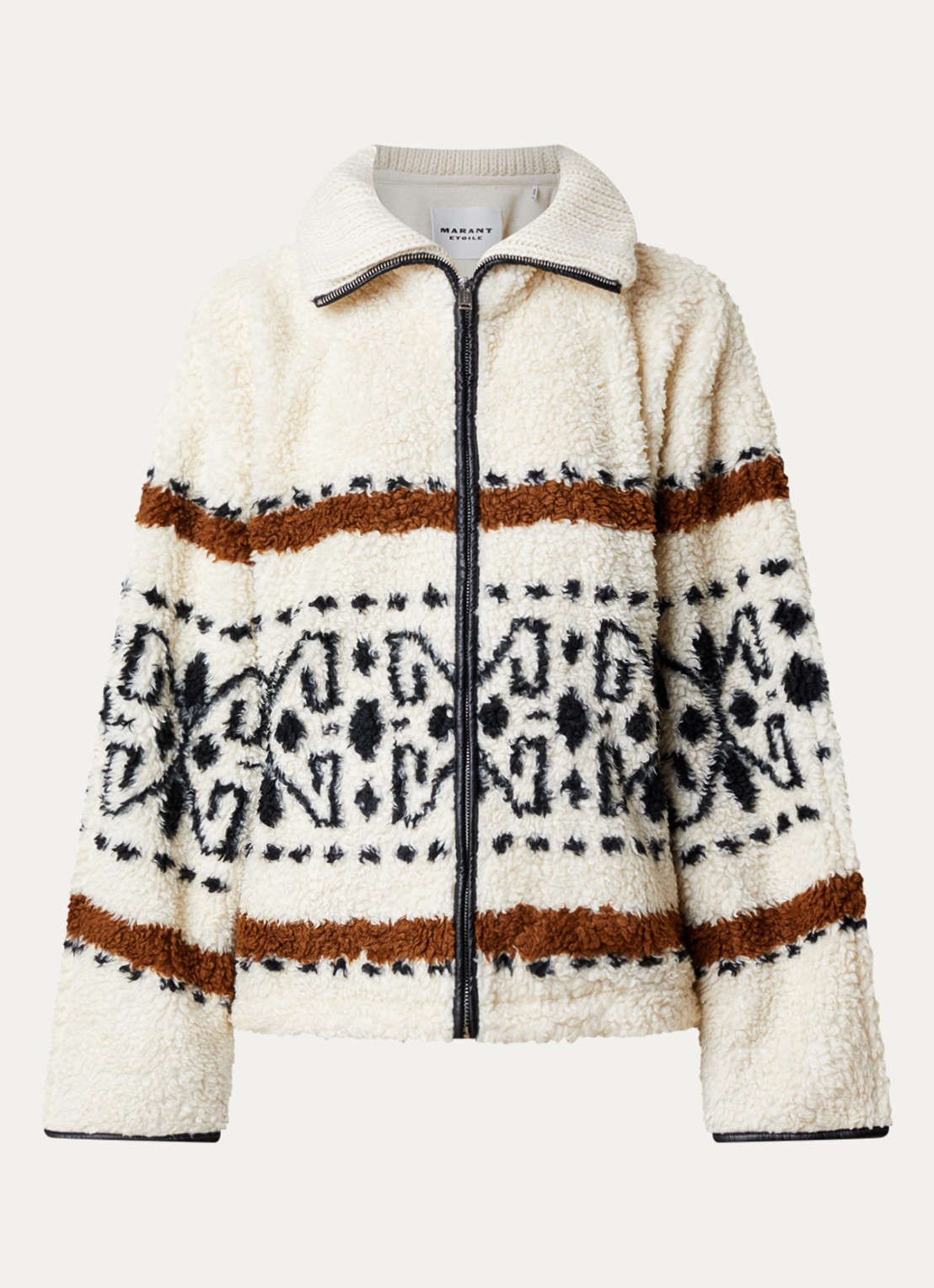 Isabel Marant Lijka jack van fleece met print - voorkant 5 gebroken wit