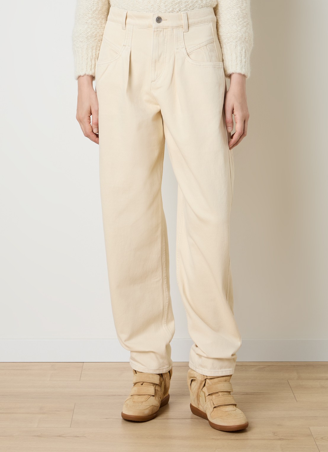Isabel Marant Lisha high waist tapered jeans met gekleurde wassing - detail 2 beige