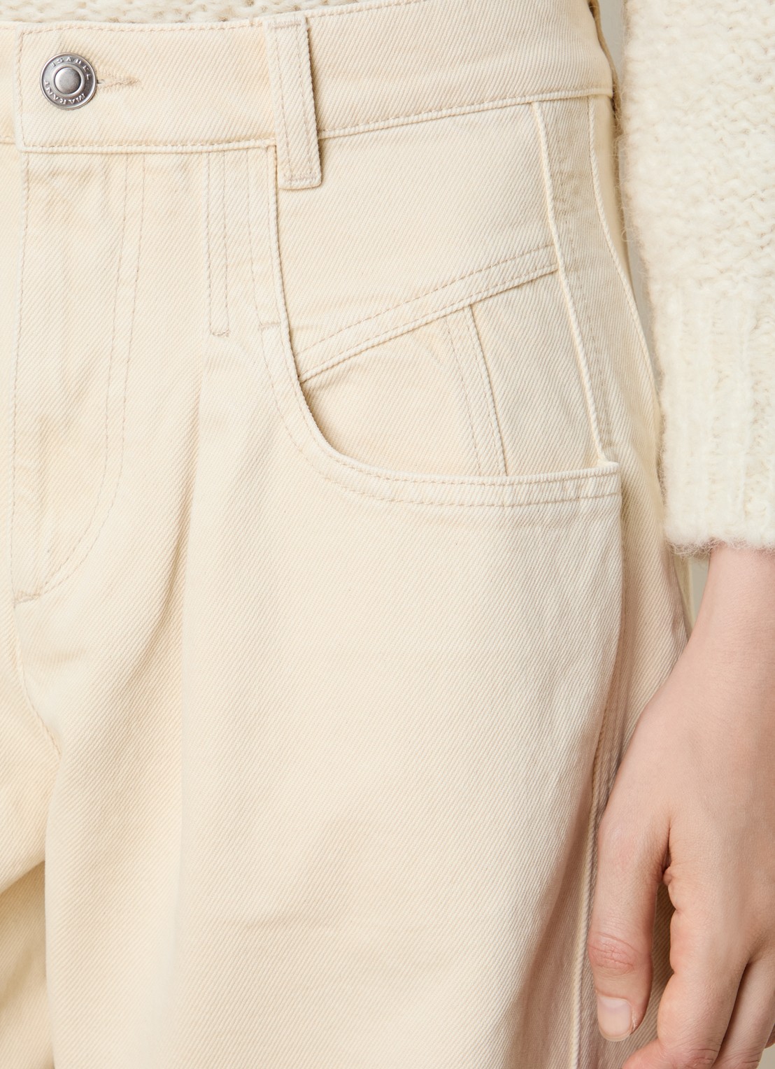 Isabel Marant Lisha high waist tapered jeans met gekleurde wassing - detail 3 beige