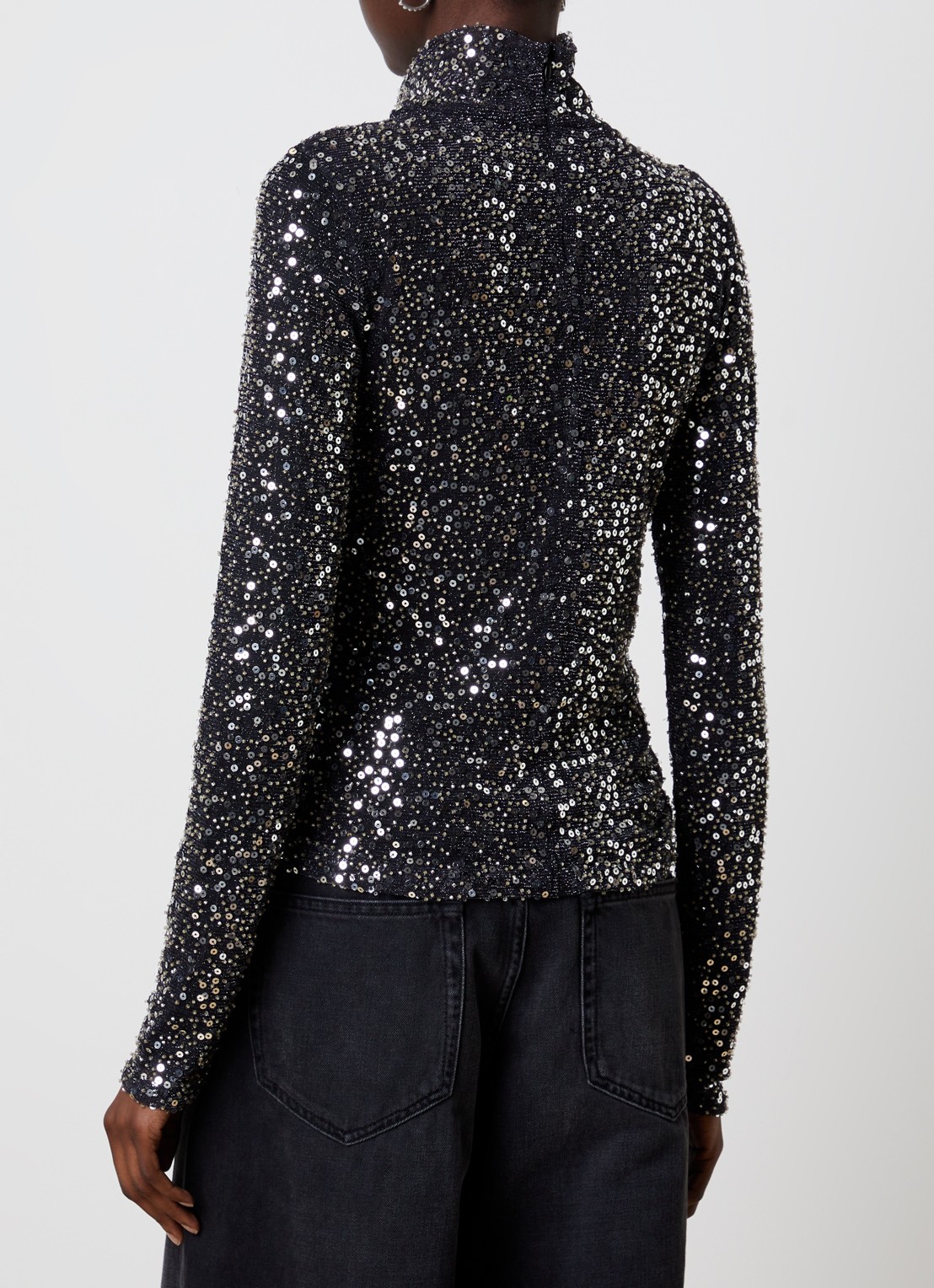 Isabel Marant Lou top met pailletten - achterkant zilver