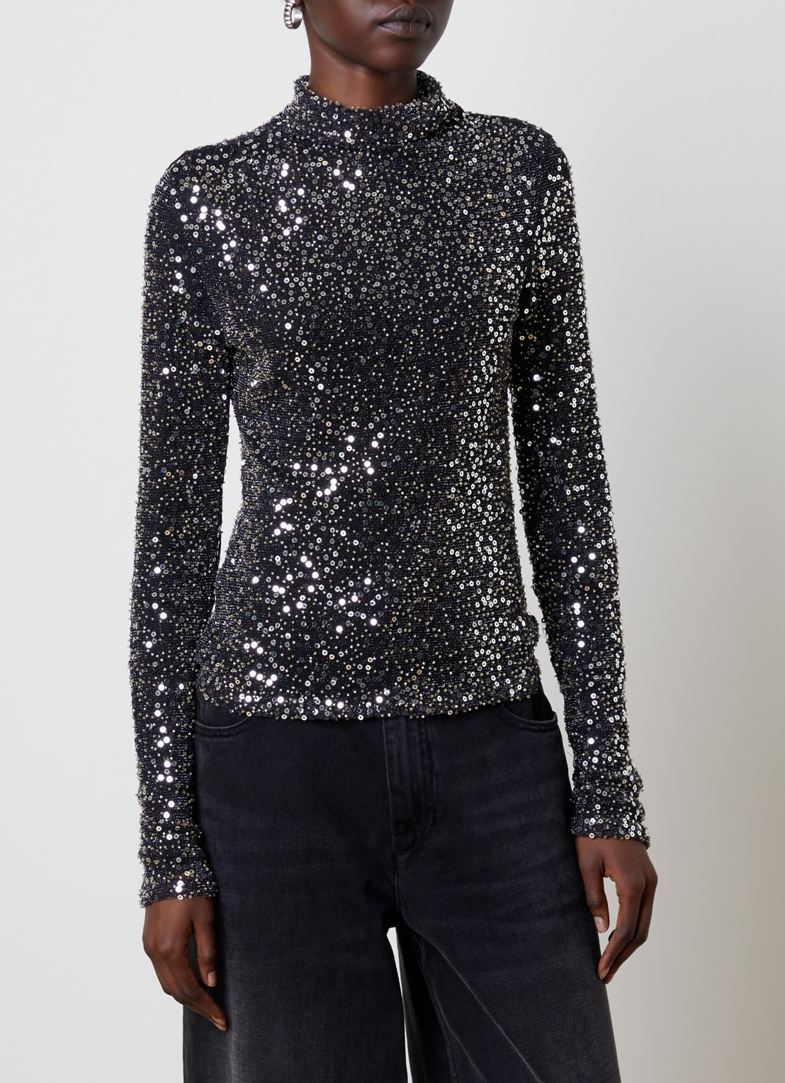 Isabel Marant Lou top met pailletten - detail 4 zilver