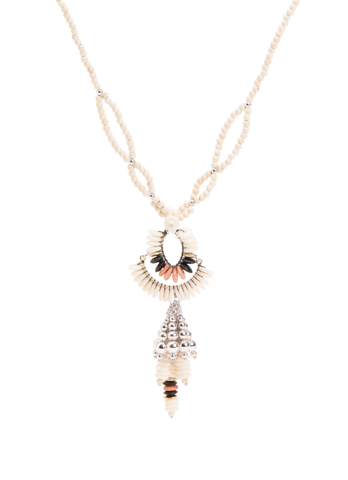Isabel Marant Lyna kralenketting - voorkant 4 gebroken wit