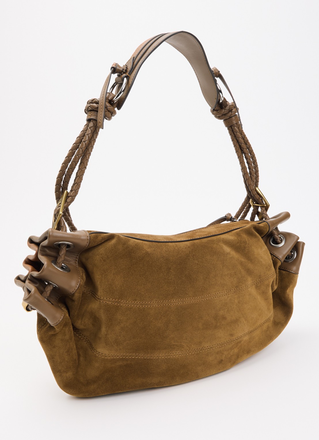 Isabel Marant Maia Medium schoudertas van kalfsleer - achterkant cognac