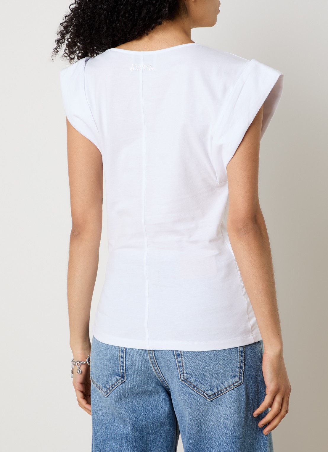 Isabel Marant Maisan top met asymmetrische zoom - achterkant 3 wit