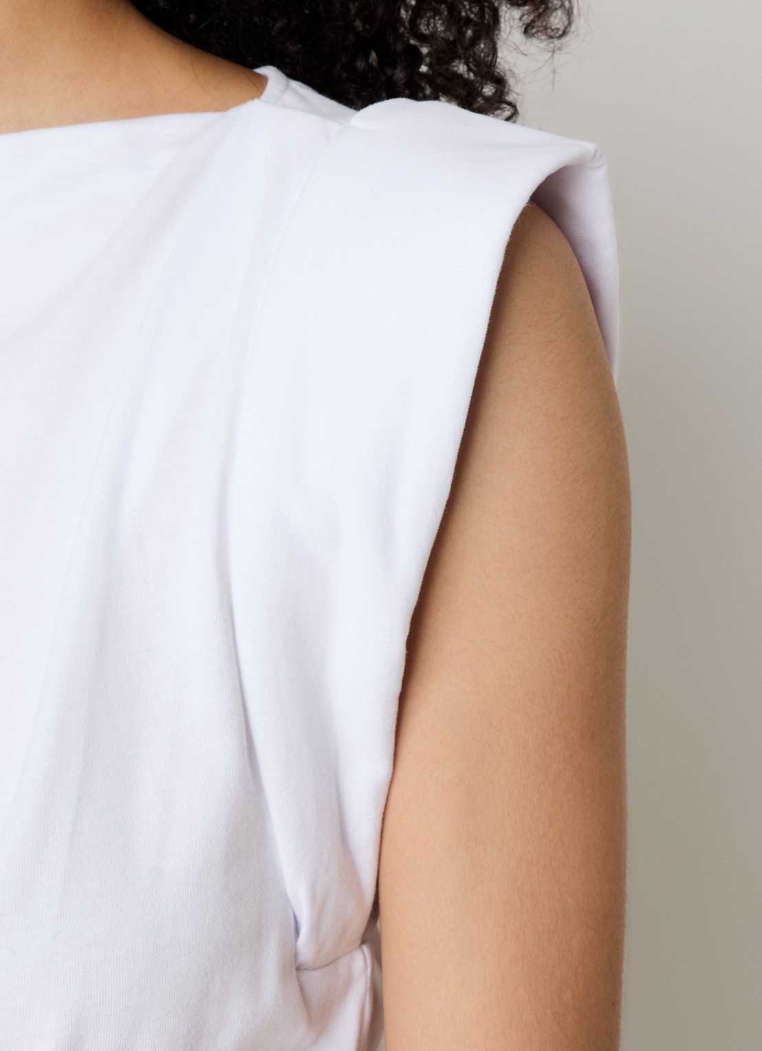 Isabel Marant Maisan top met asymmetrische zoom - detail 2 wit