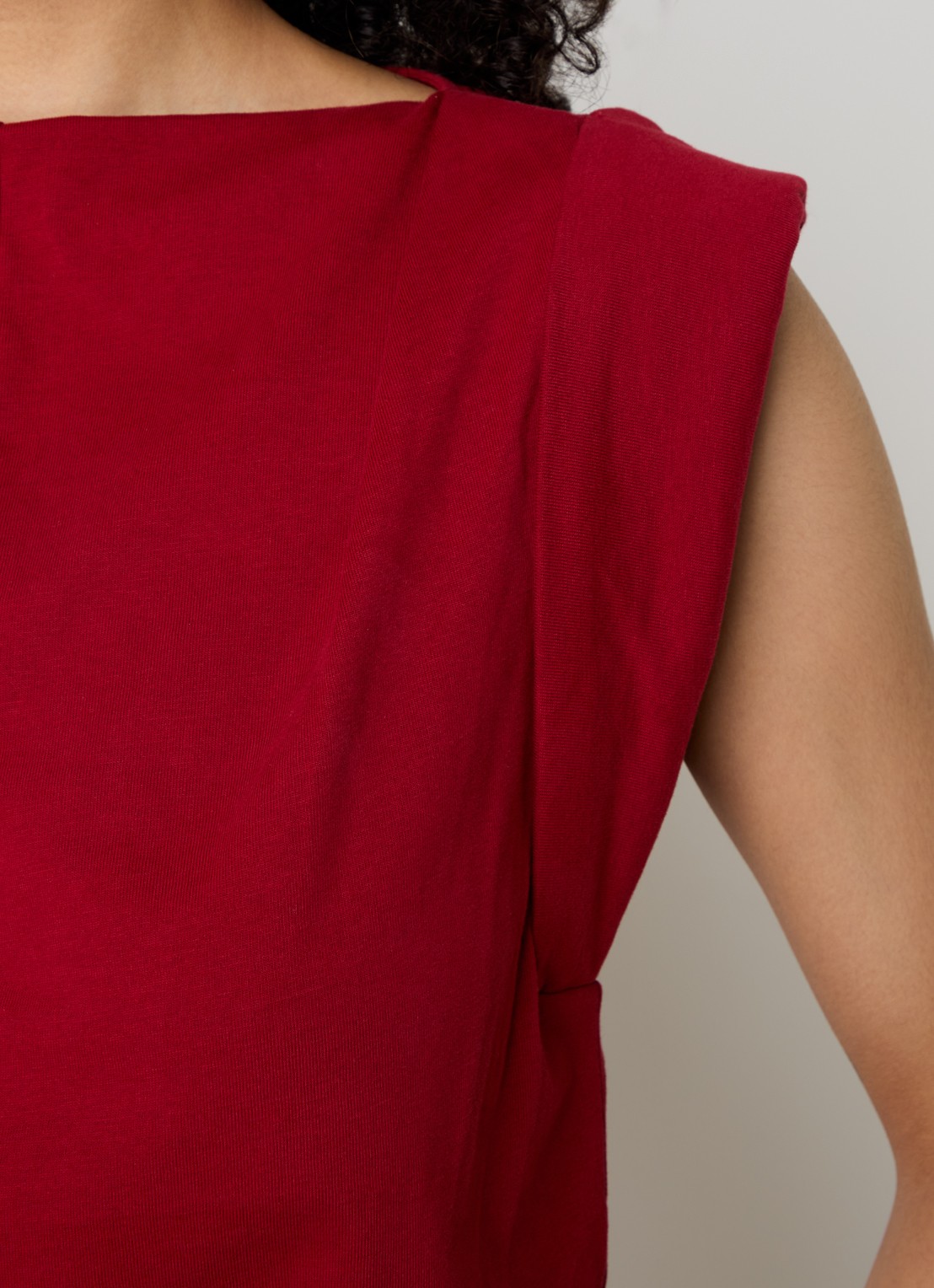 Isabel Marant Maisan top met asymmetrische zoom - detail 4 cranberryrood
