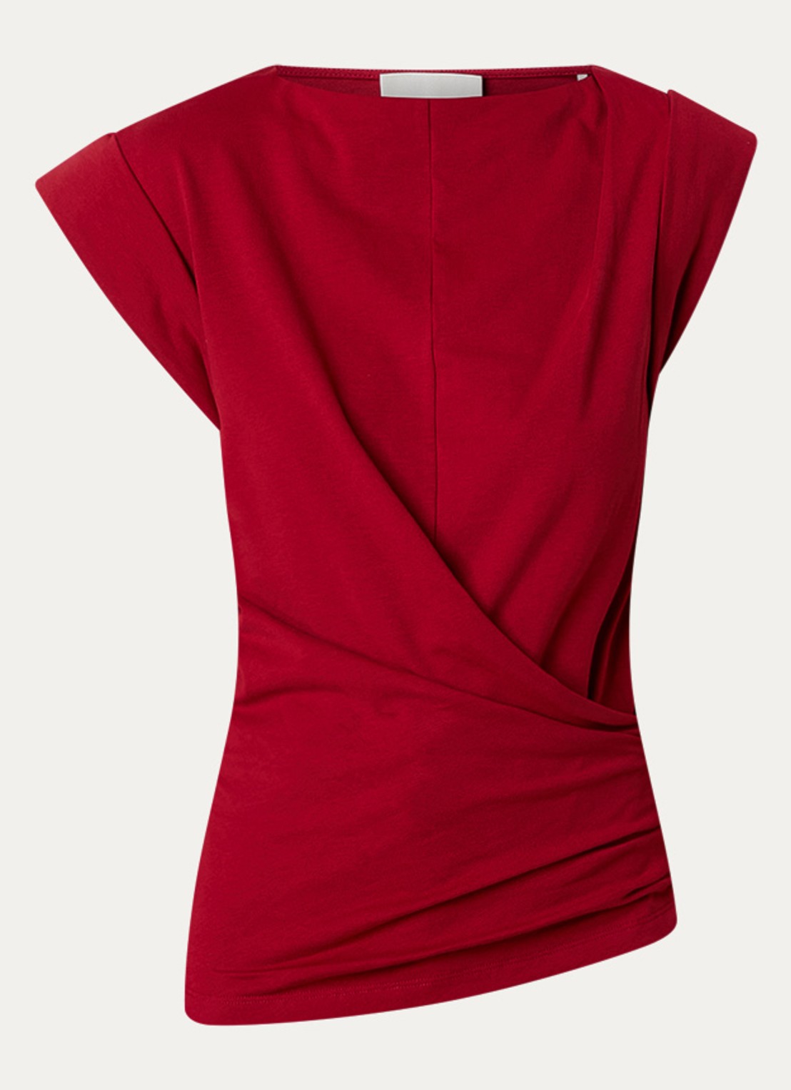 Isabel Marant Maisan top met asymmetrische zoom - voorkant cranberryrood