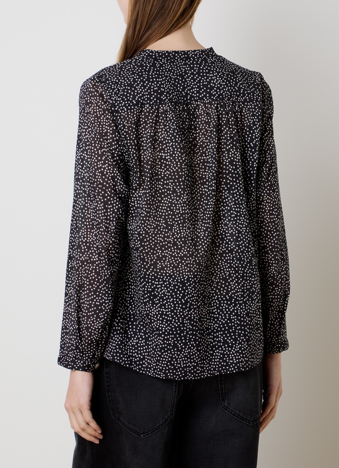 Isabel Marant Maria tuniek met stippenprint - achterkant zwart