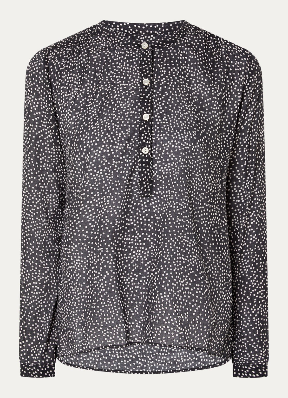 Isabel Marant Maria tuniek met stippenprint - voorkant 4 zwart