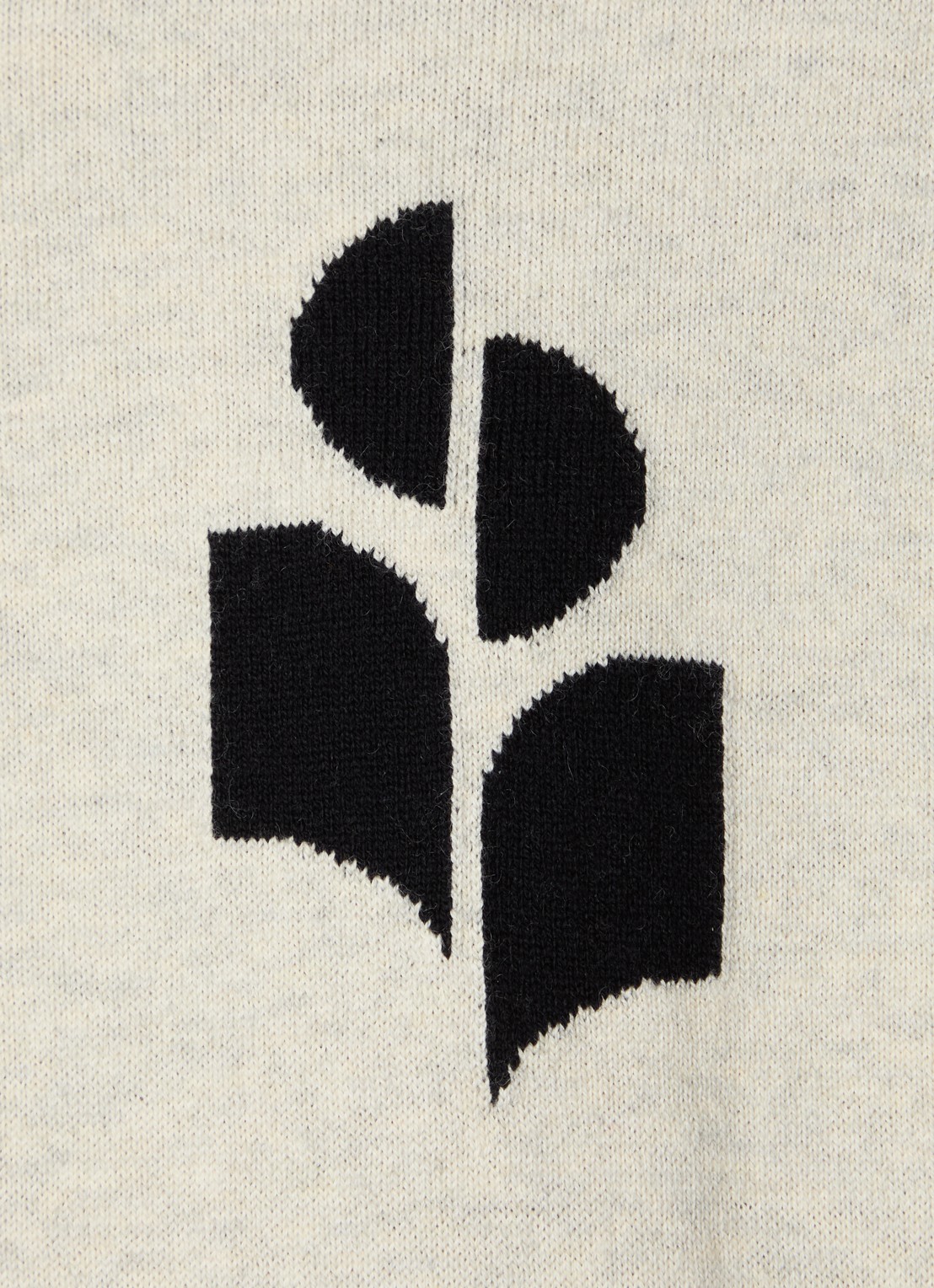 Isabel Marant Marisans fijngebreide pullover in wolblend met ingebreid logo  - detail 2 gebroken wit