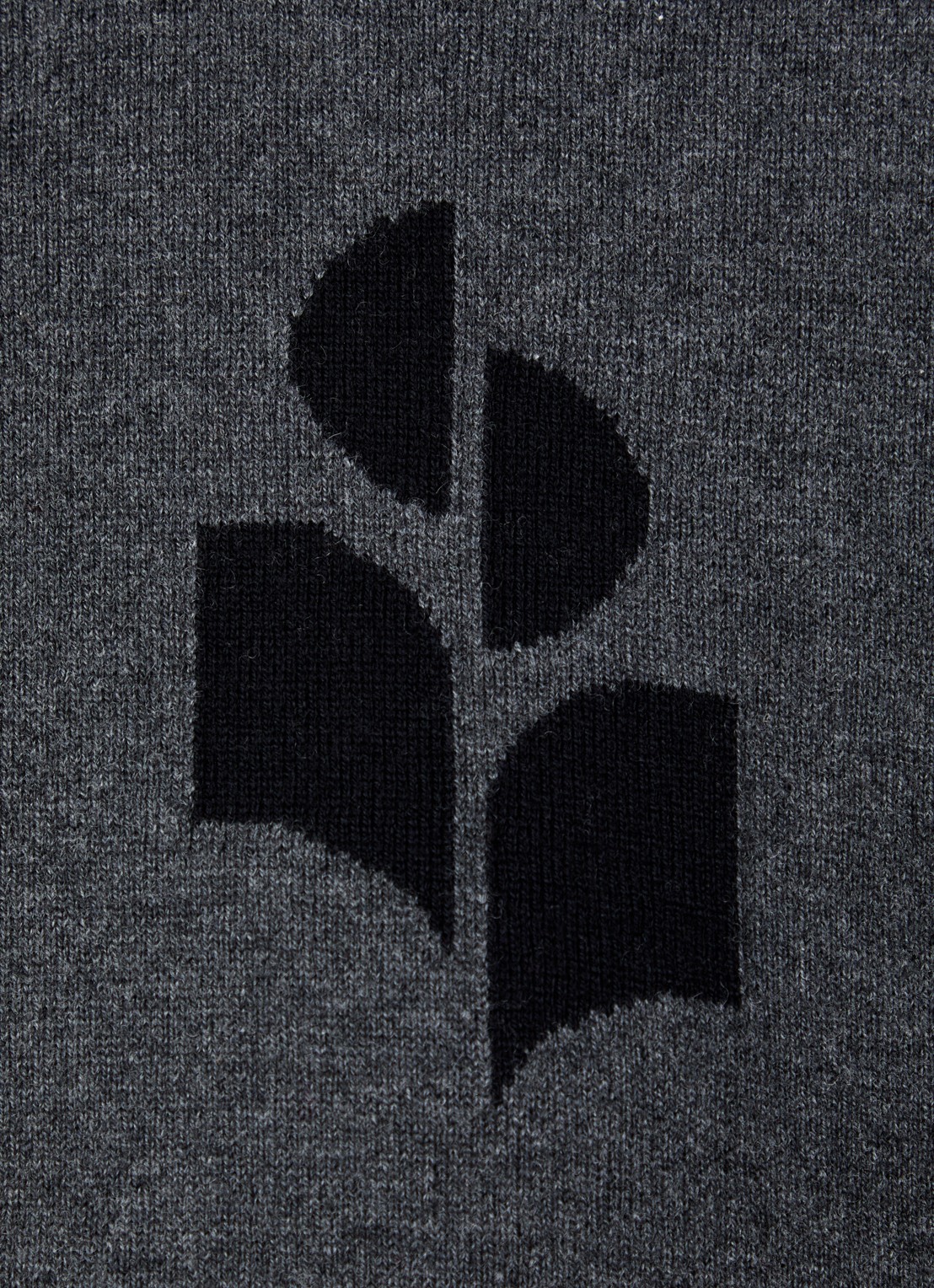 Isabel Marant Marisans fijngebreide pullover in wolblend met ingebreid logo  - detail 2 antraciet