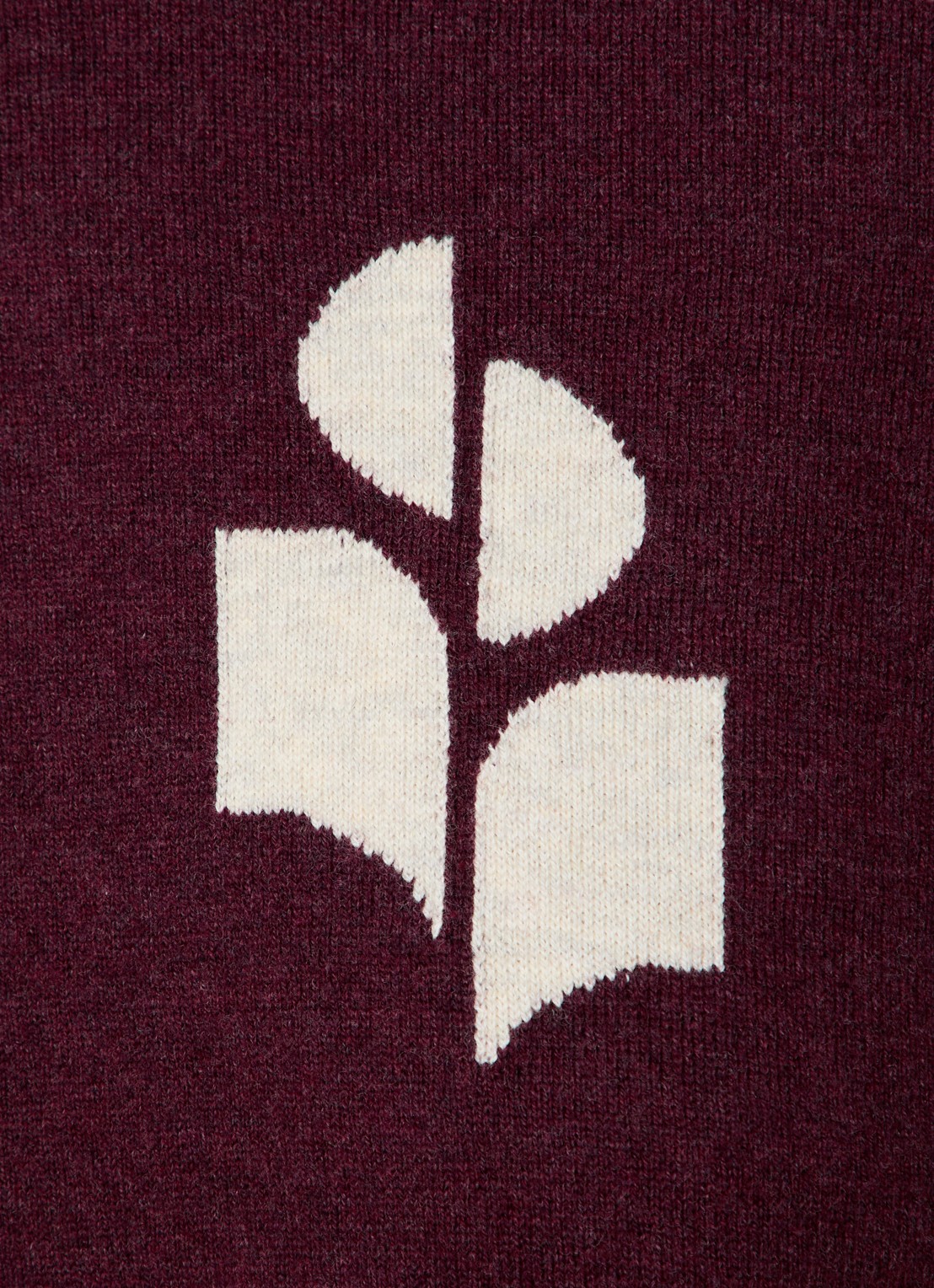 Isabel Marant Marisans fijngebreide pullover in wolblend met ingebreid logo  - detail 2 aubergine