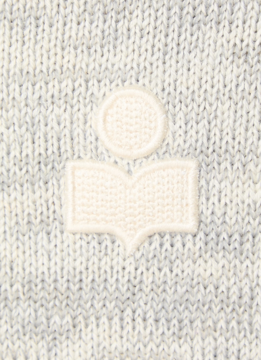 Isabel Marant Masan grofgebreide trui in wolblend met gemêleerd dessin - detail 2 grijsmele