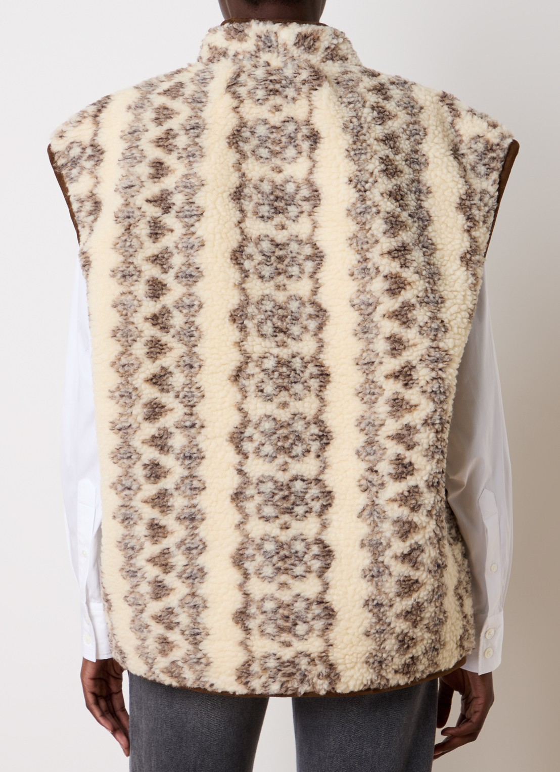 Isabel Marant Maximilia gilet in wolblend met steekzakken - achterkant beige