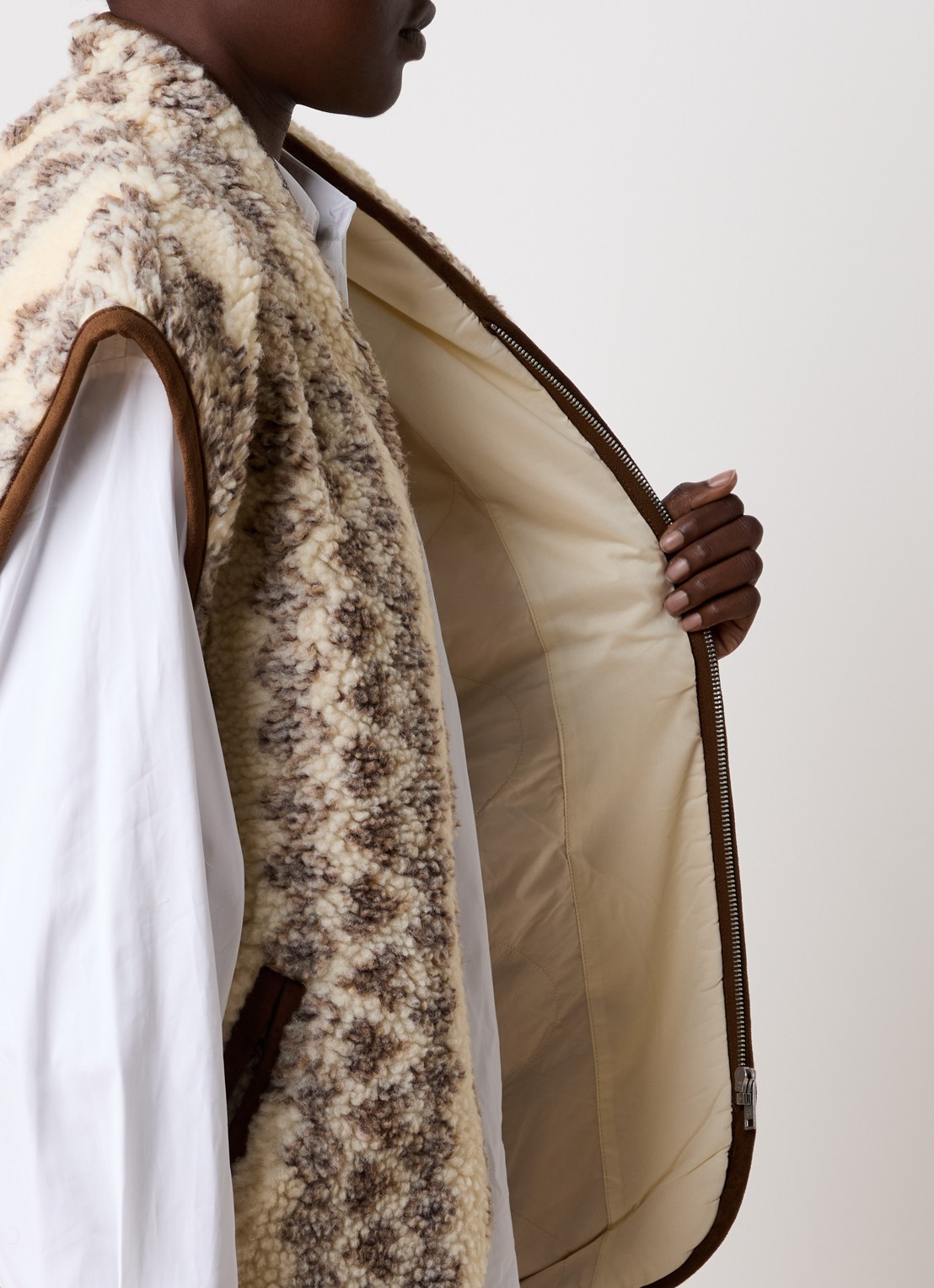 Isabel Marant Maximilia gilet in wolblend met steekzakken - detail 5 beige