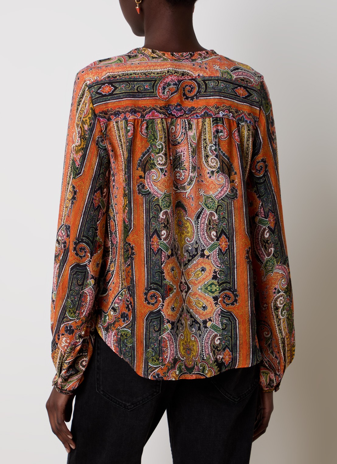Isabel Marant May tuniek van zijde met print - achterkant oranje