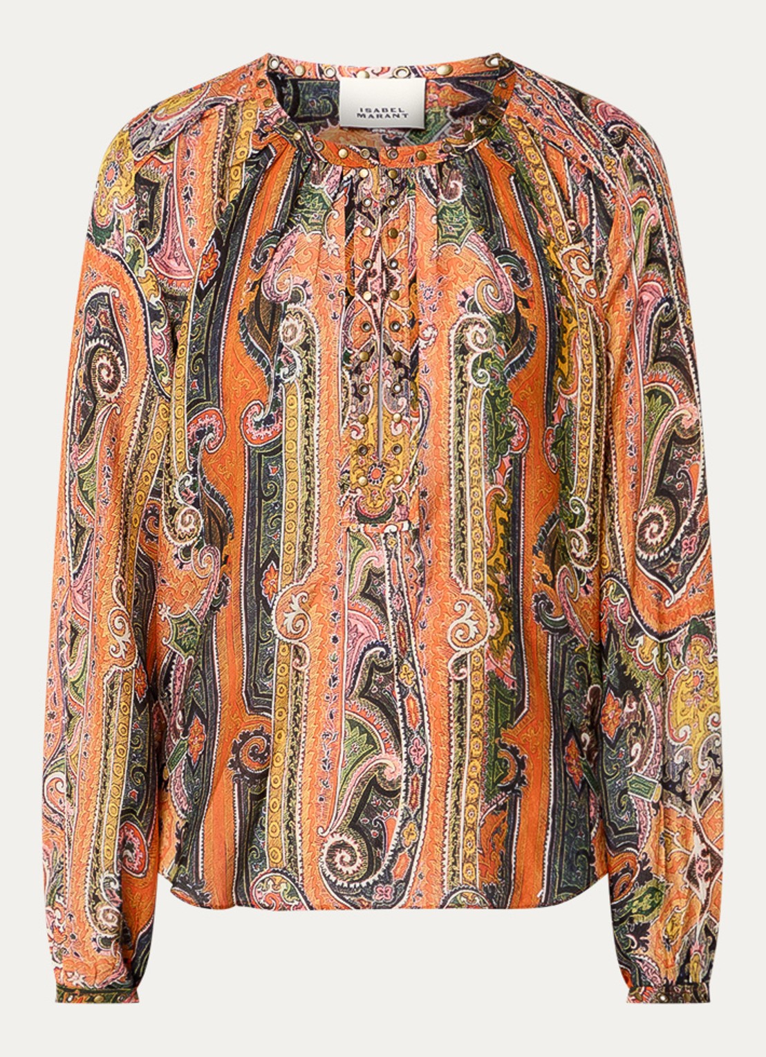 Isabel Marant May tuniek van zijde met print - voorkant 2 oranje