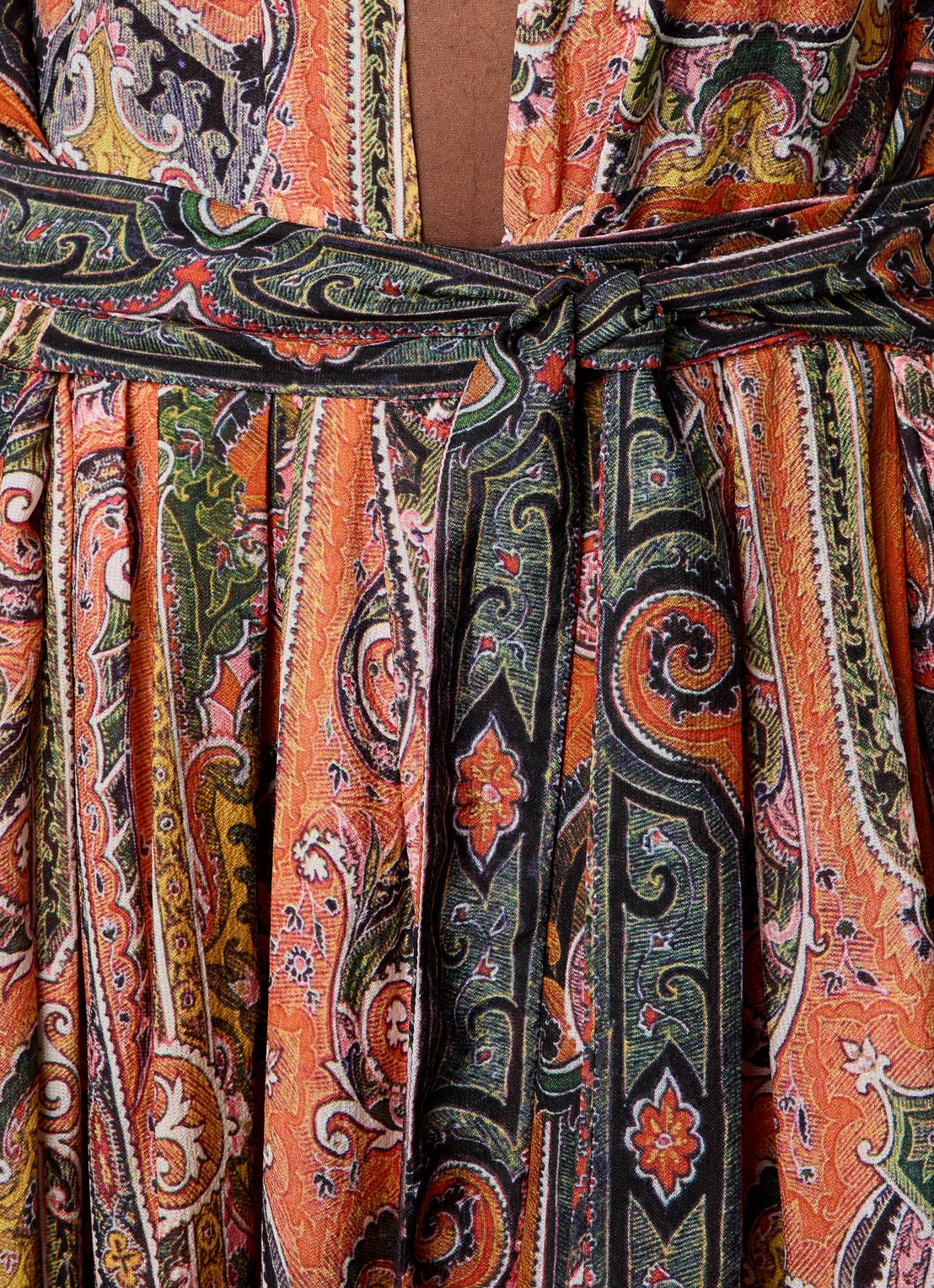 Isabel Marant Melissa maxi tuniekjurk van zijde - detail 3 oranje