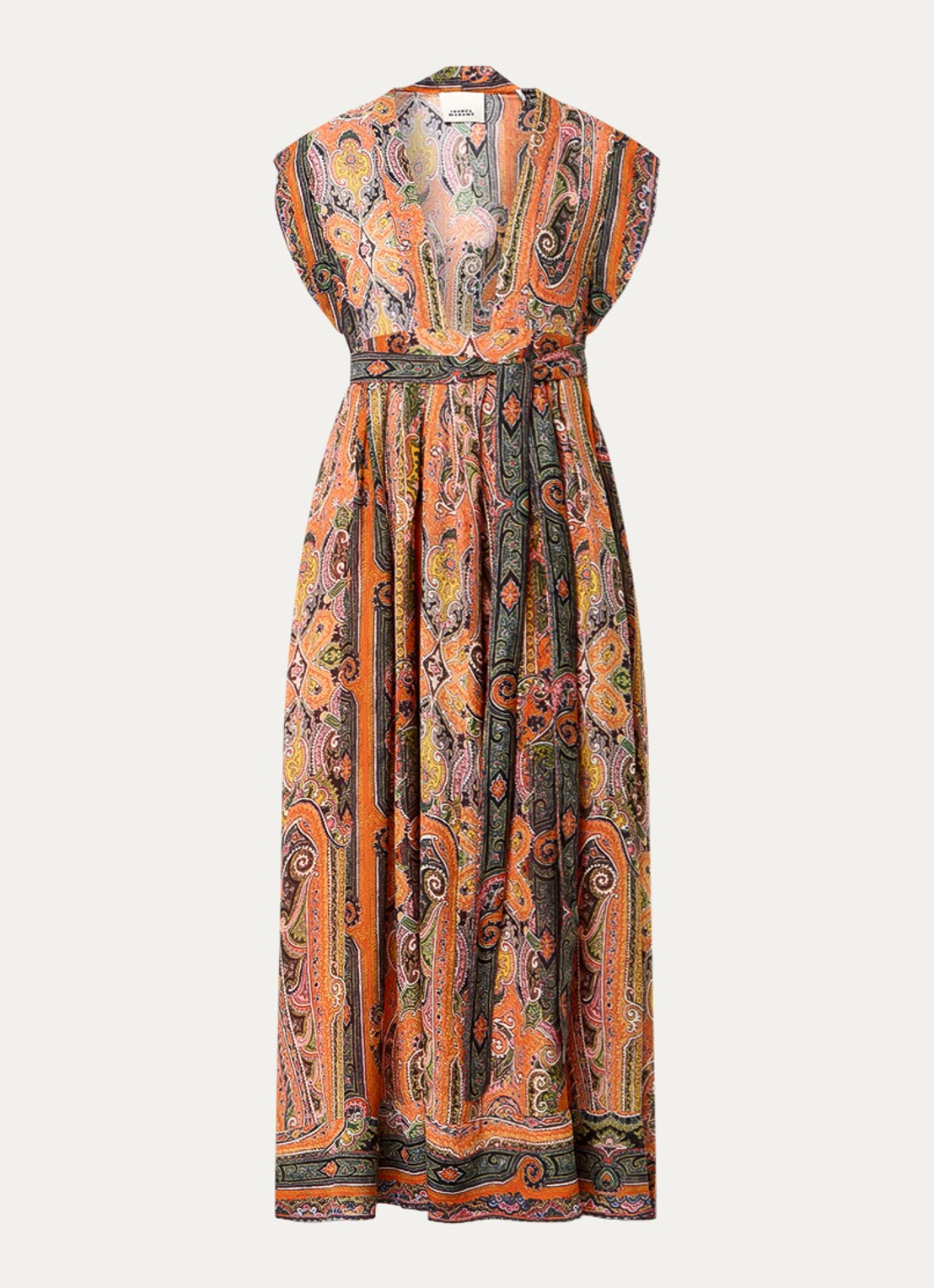 Isabel Marant Melissa maxi tuniekjurk van zijde - voorkant 4 oranje