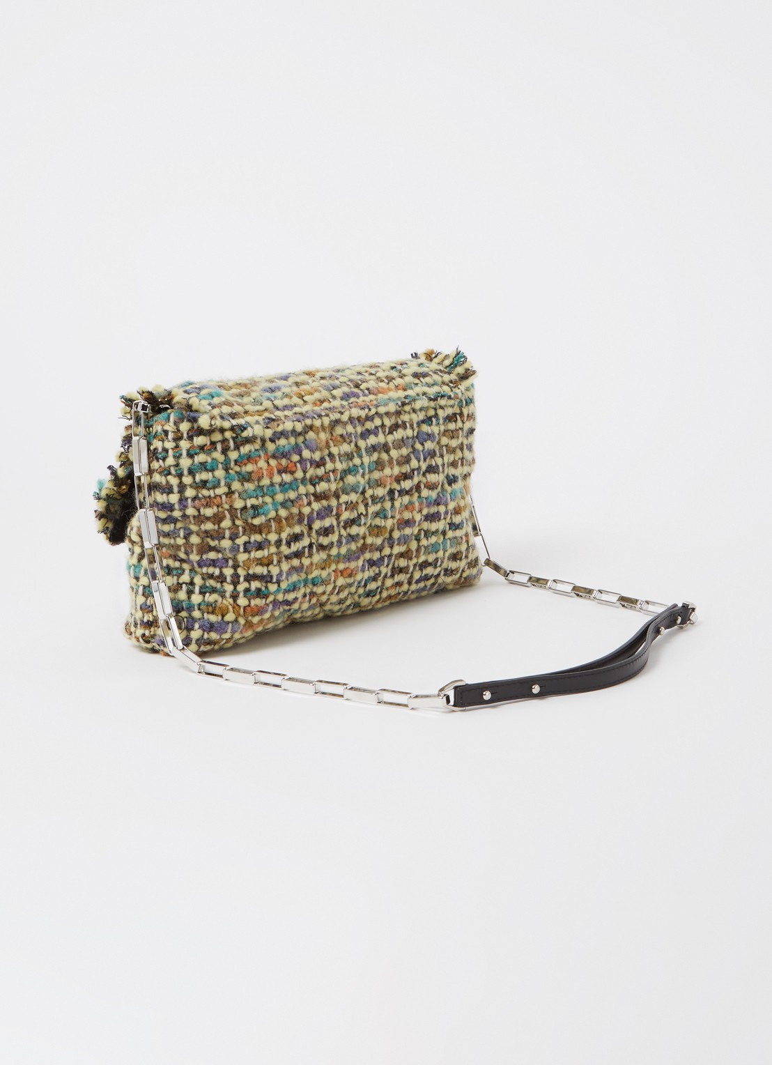 Isabel Marant Merine crossbodytas in wolblend met quilt patroon - achterkant 6 zwart