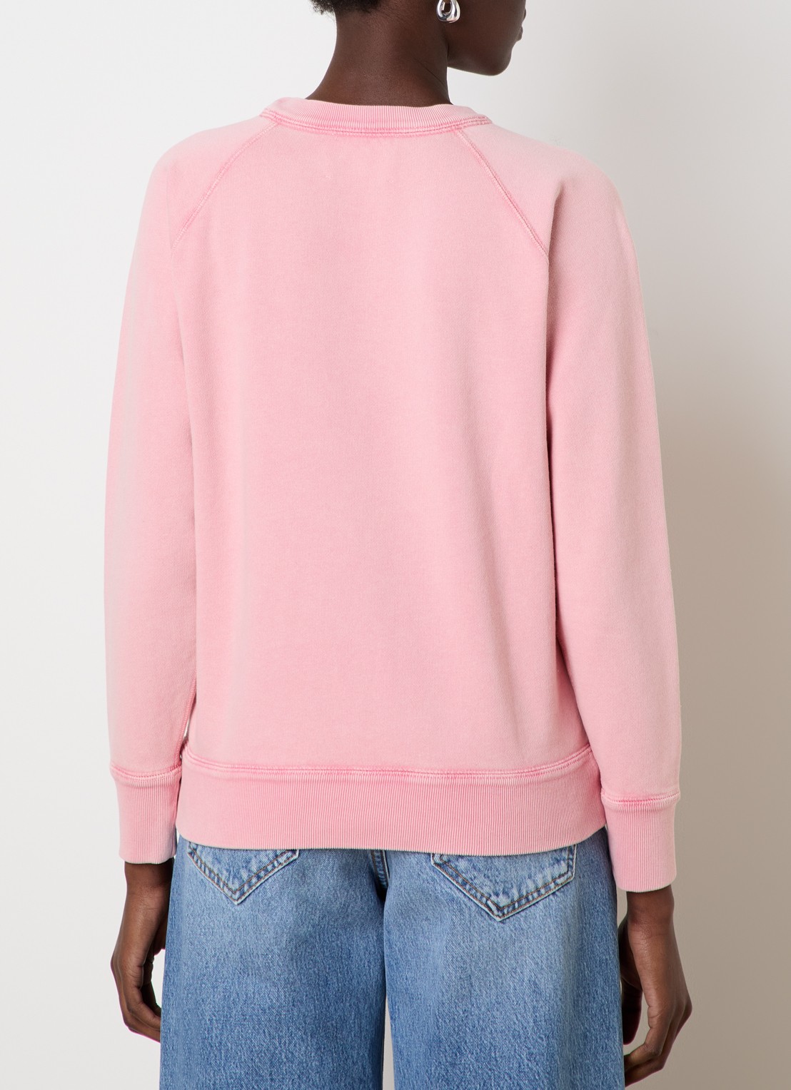 Isabel Marant Milly sweater met gemêleerd dessin en flock logoprint - achterkant 5 zalmroze
