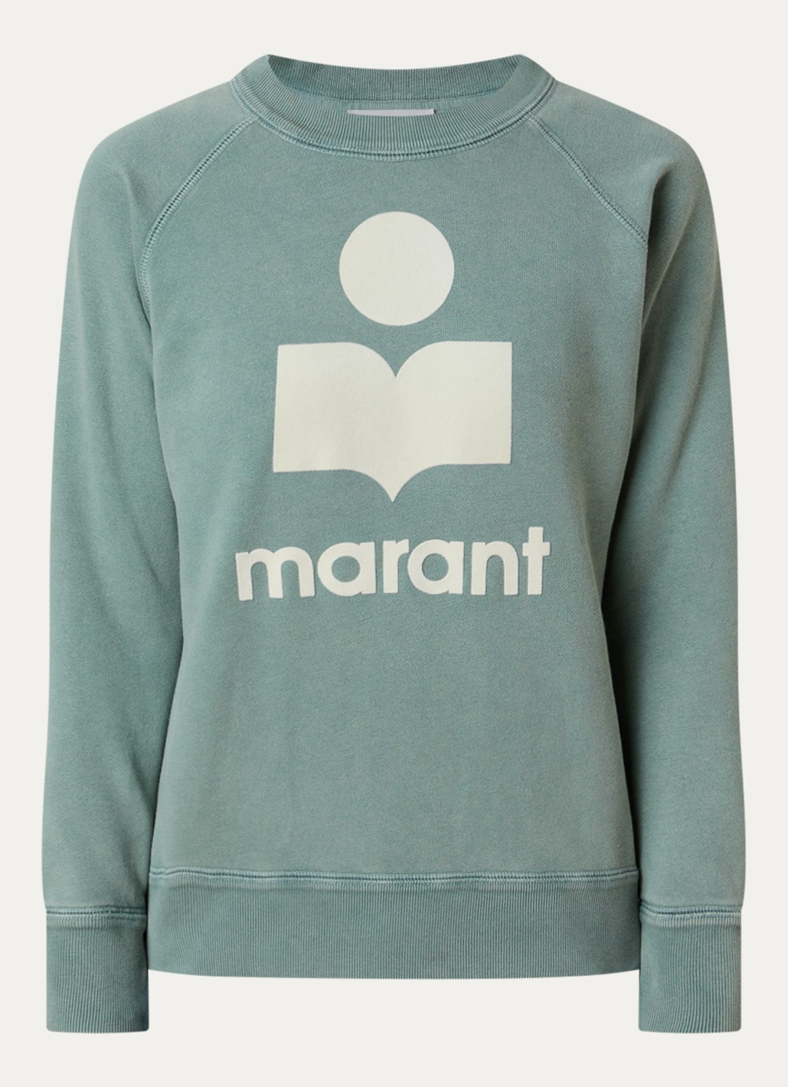 Isabel Marant Millyny sweater met flock logoprint - voorkant groen