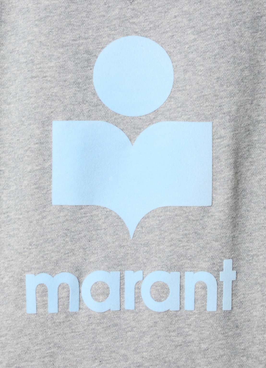 Isabel Marant Moby sweater in  katoenblend met flock logoprint - detail 4 grijs
