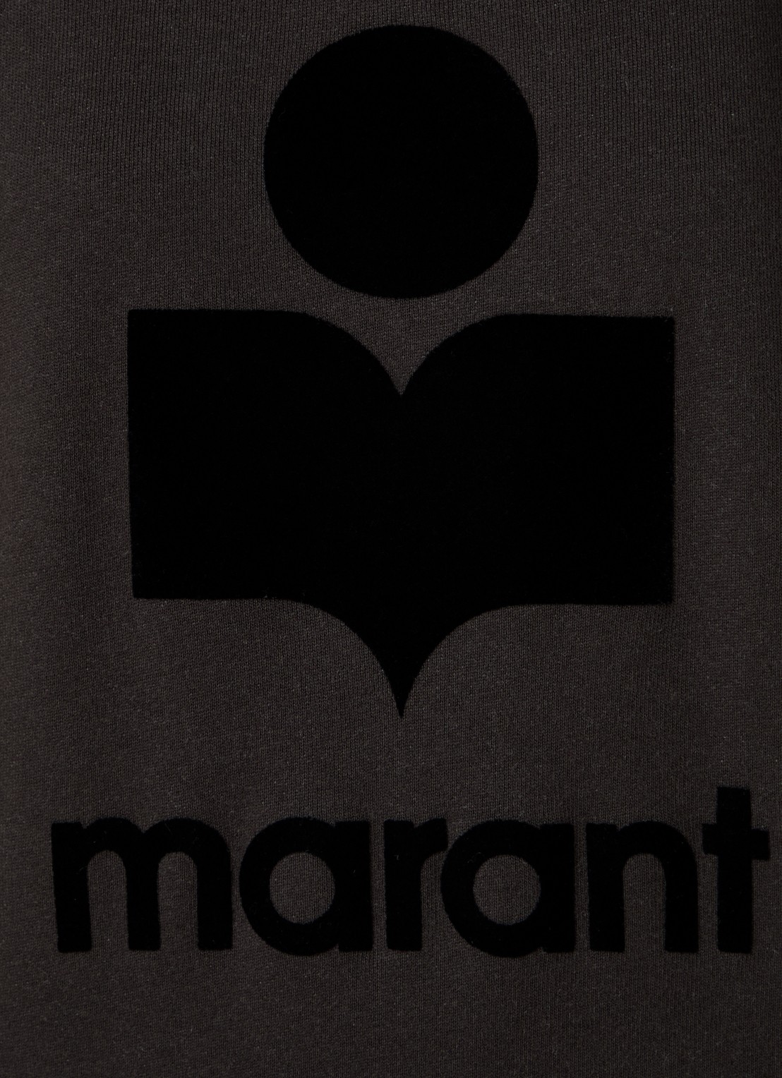 Isabel Marant Moby sweater met flock logoprint en opstaande kraag - detail 5 antraciet