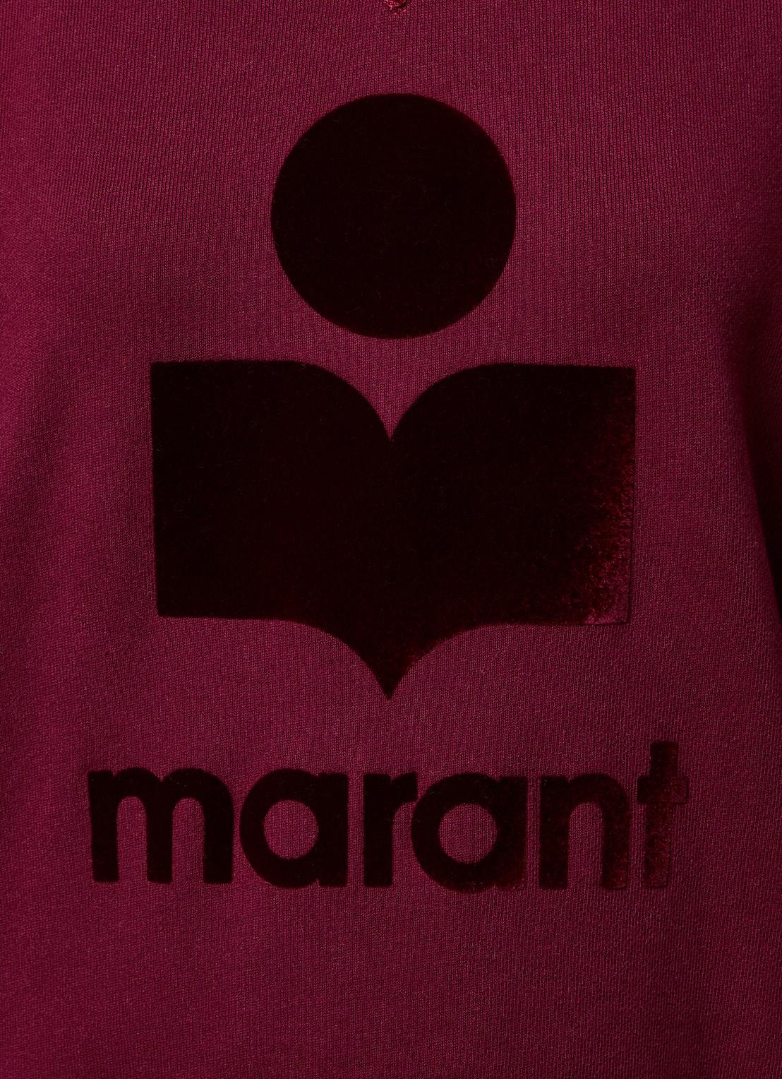 Isabel Marant Moby sweater met flock logoprint en opstaande kraag - detail 4 bordeauxrood