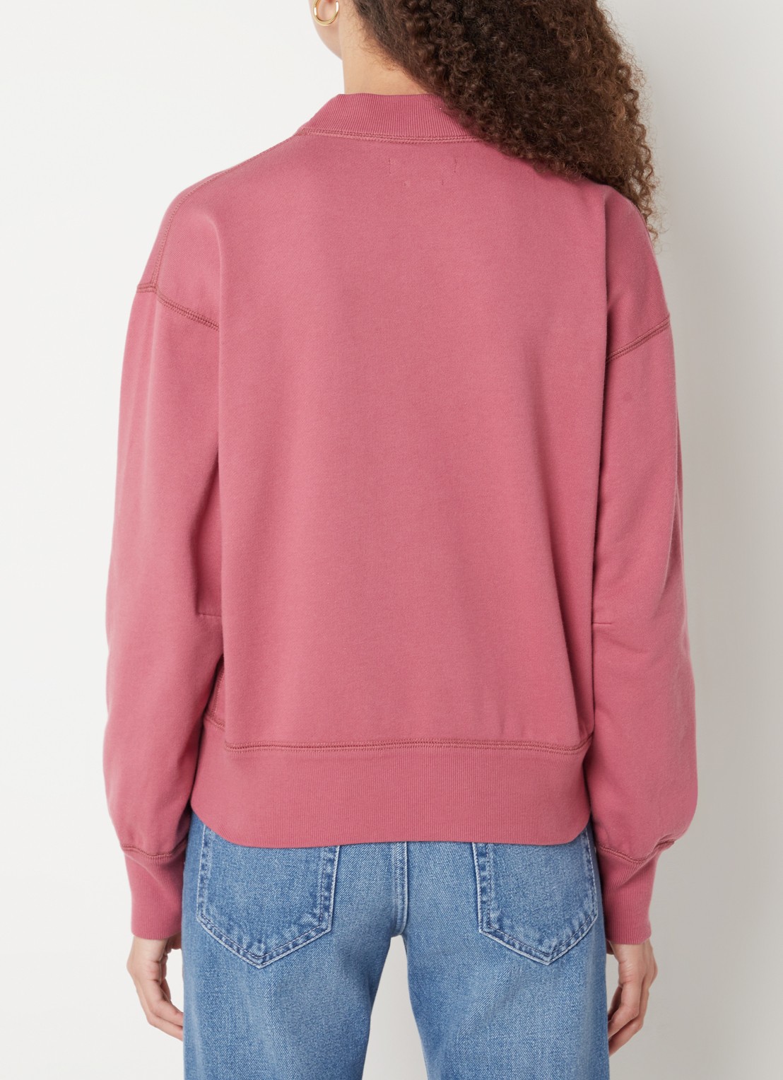 Isabel Marant Moby sweater met flock logoprint en opstaande kraag - achterkant 4 donkerrood