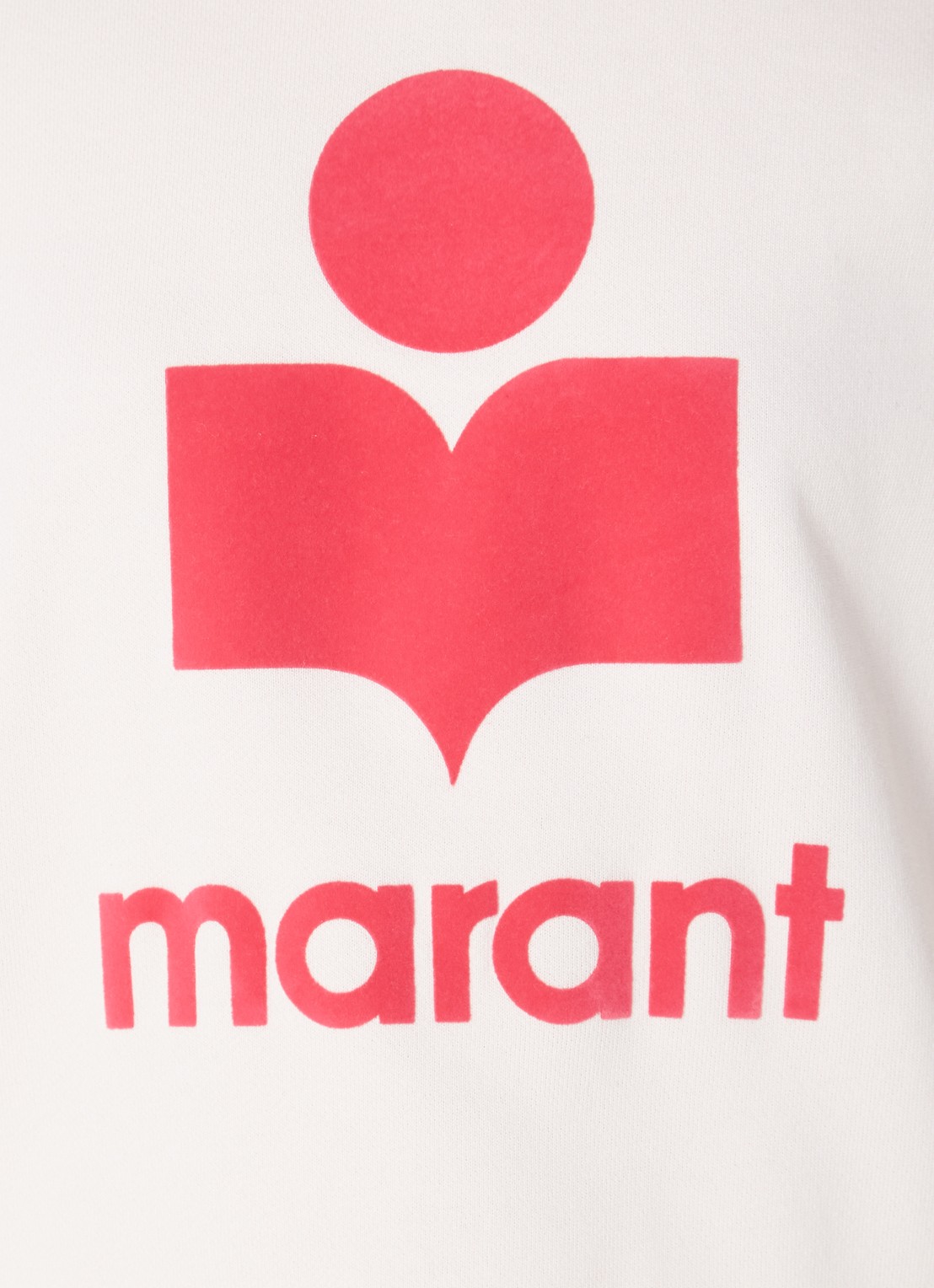 Isabel Marant Moby sweater met flock logoprint  - detail 4 lichtroze