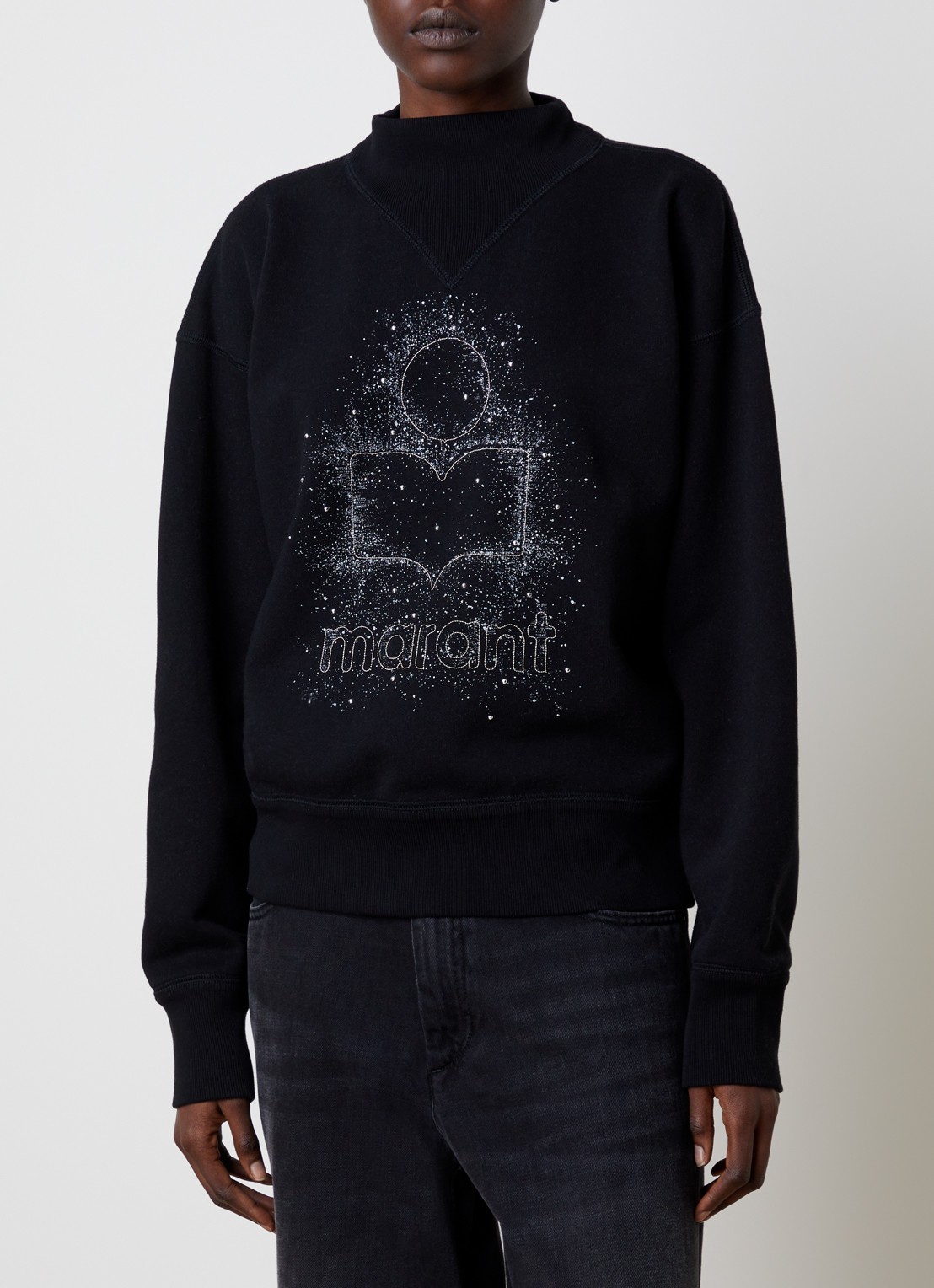 Isabel Marant Moby sweater met logoprint - detail zwart