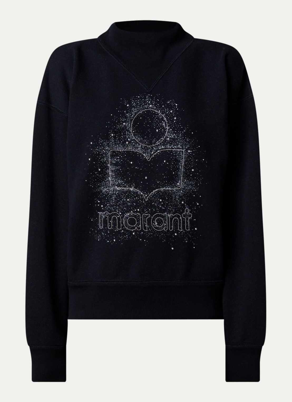 Isabel Marant Moby sweater met logoprint - voorkant 3 zwart