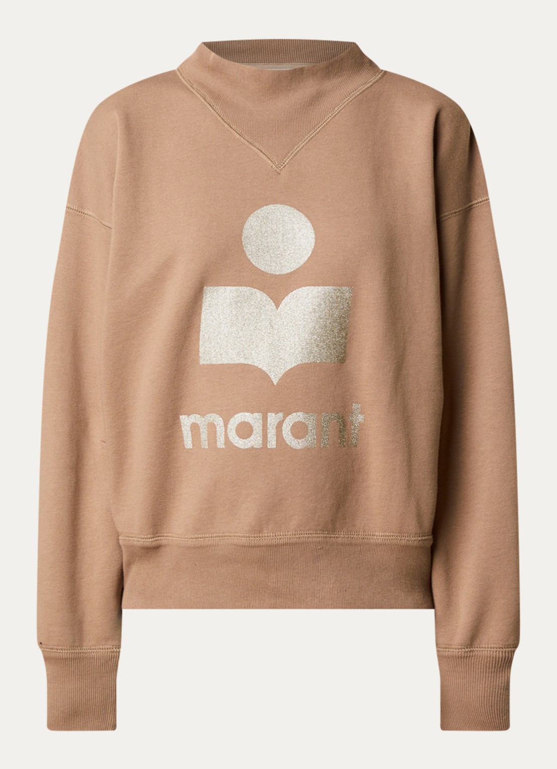 Isabel Marant Moby sweater met logoprint - voorkant 4 camel