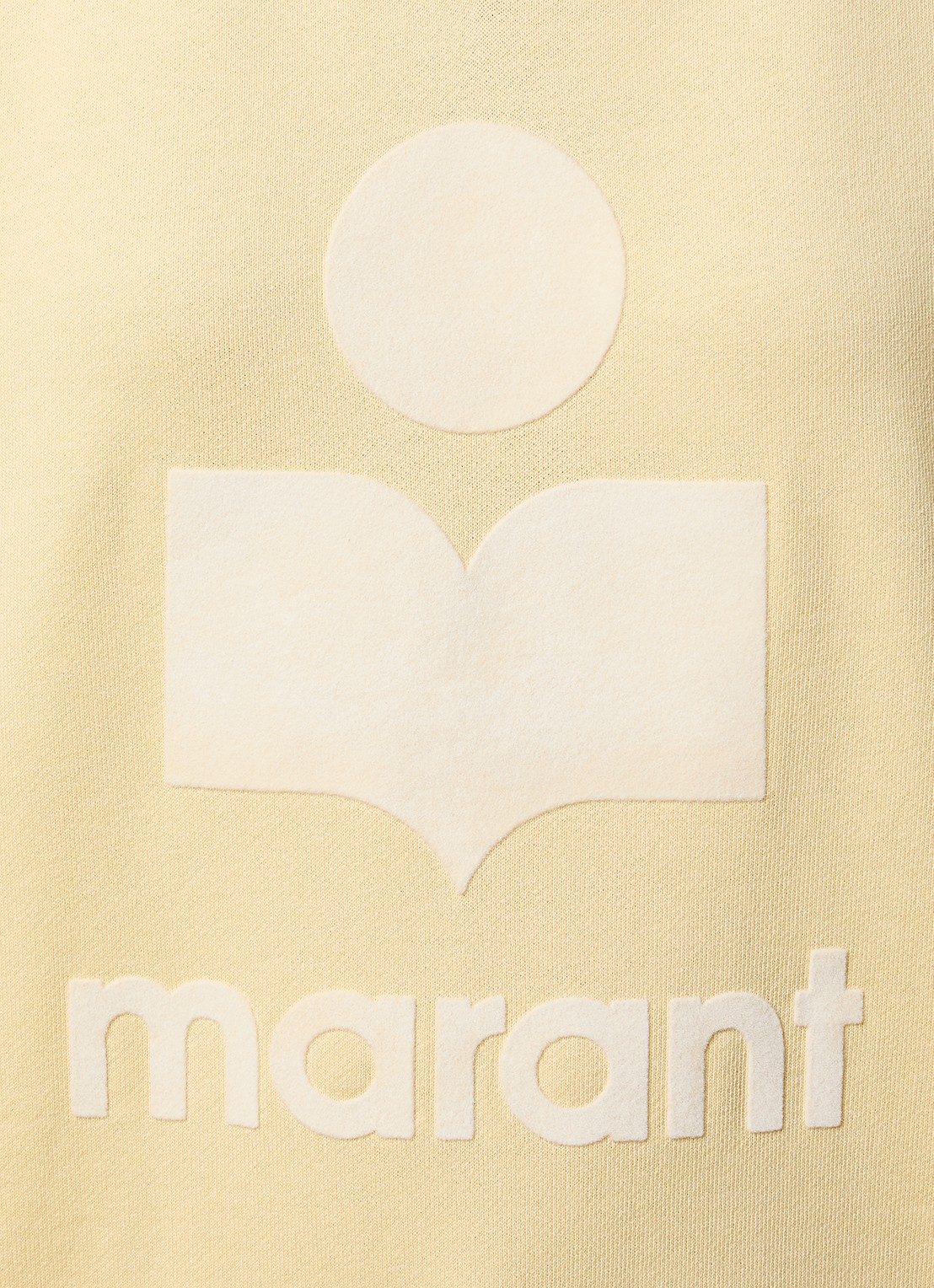 Isabel Marant Moby sweater met opstaande kraag en flock logoprint - detail 5 lichtgeel