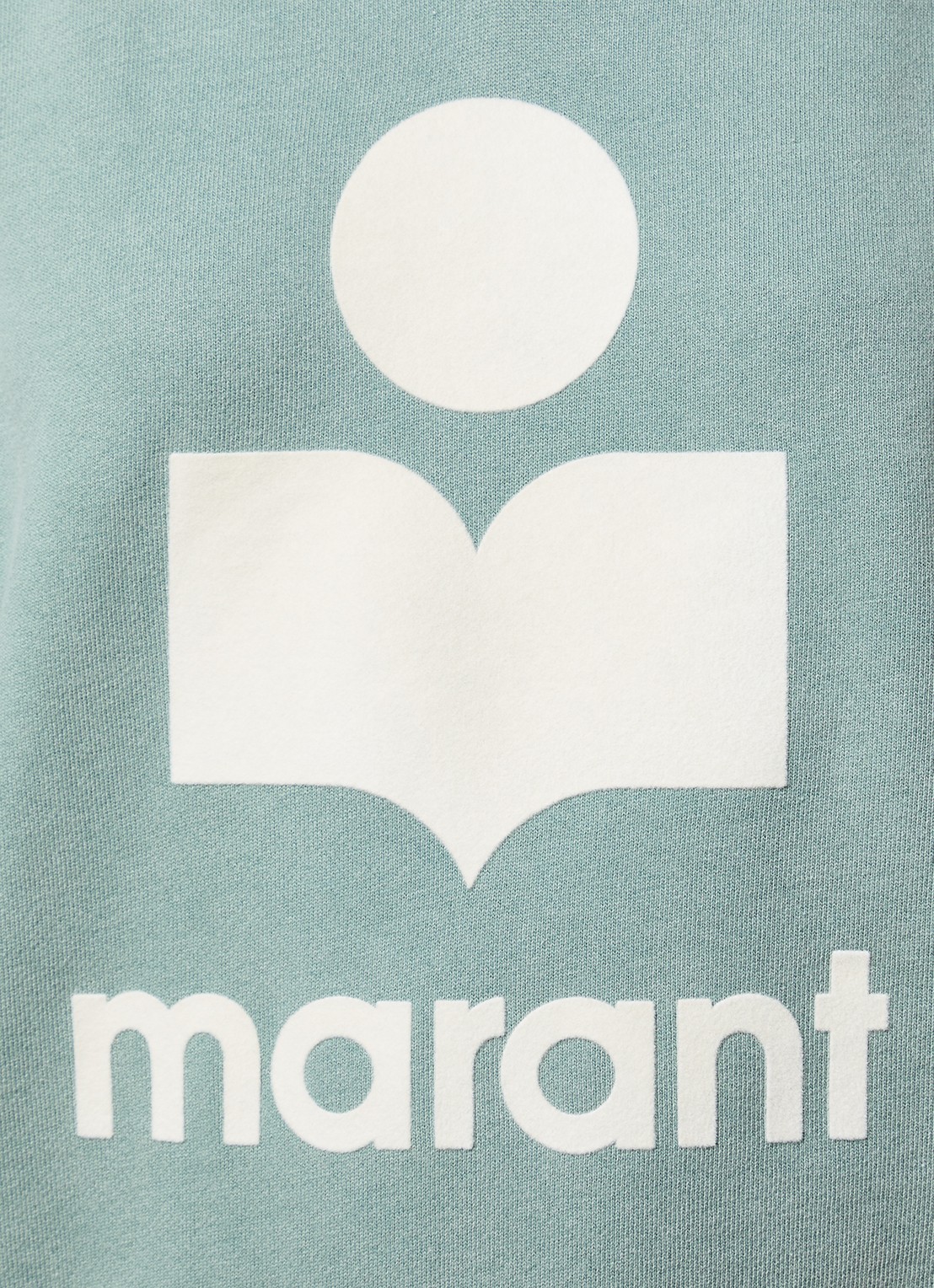 Isabel Marant Moby sweater met opstaande kraag en flock logoprint - detail 3 lindegroen