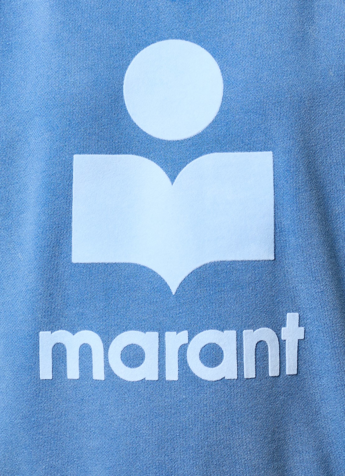 Isabel Marant Moby sweater met opstaande kraag en flock logoprint - detail 5 blauw